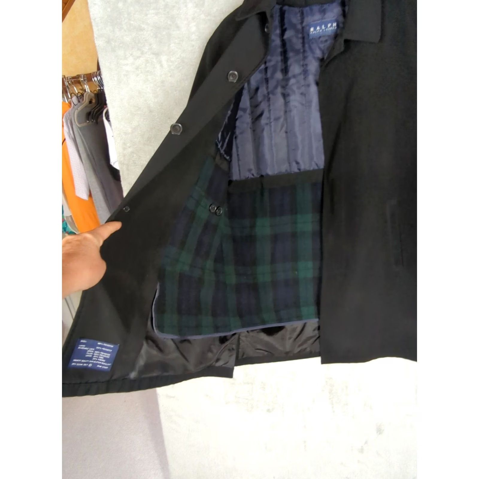 Ralph Lauren Lauren Ralph Lauren Mens M Single Breasted Lined Rain Coat Water Resistant Black Coat Mens Regular Modern Style Size US M / EU 48-50 / 2 - 7 Thumbnail
