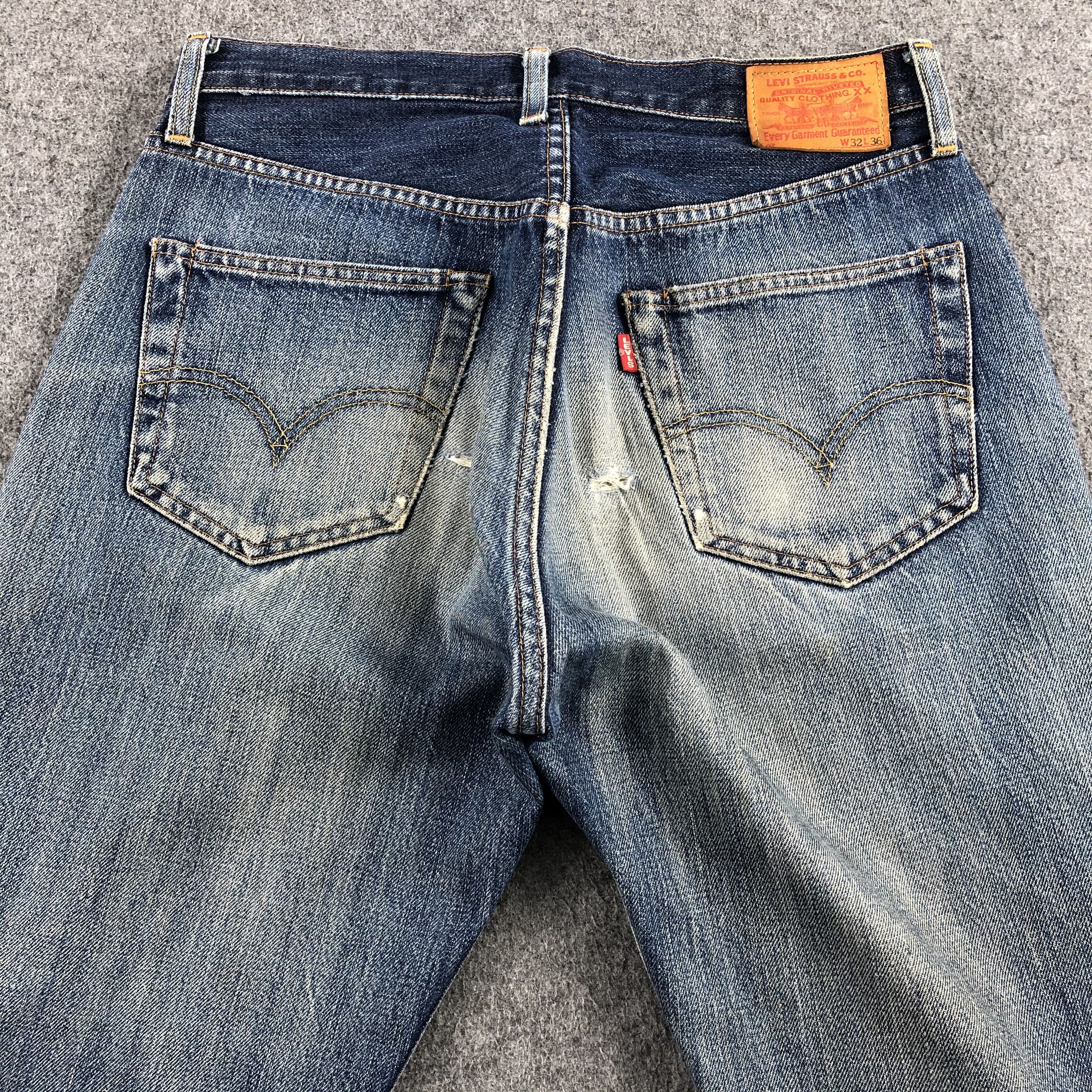 Levi's Vintage 90s Blue Wash Levis 501 Selvedge Jeans-J1722 Size US 30 / EU 46 - 4 Thumbnail