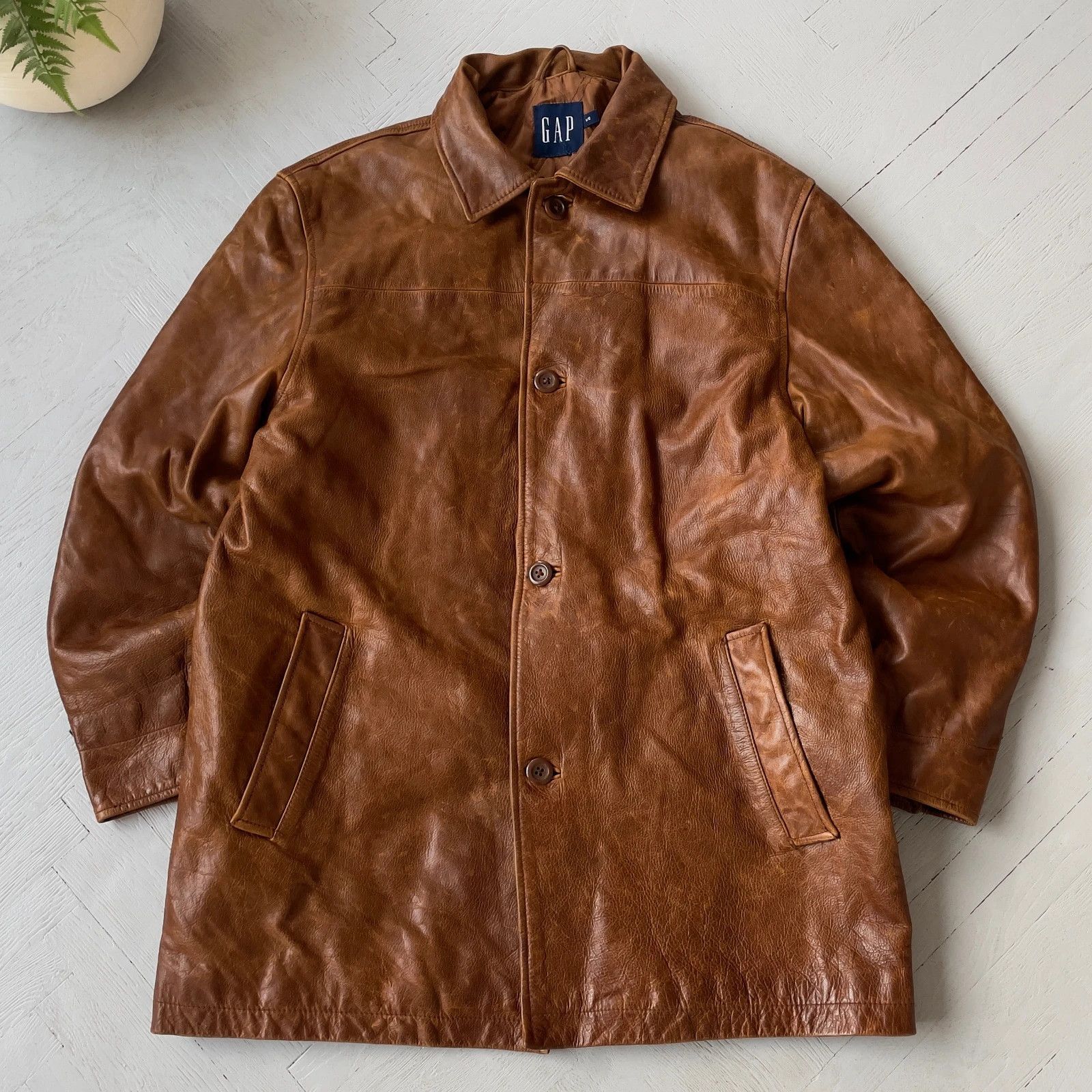 Gap × Vintage VINTAGE ARCHIVE 00s DISTRESSED FADED GAP LEATHER