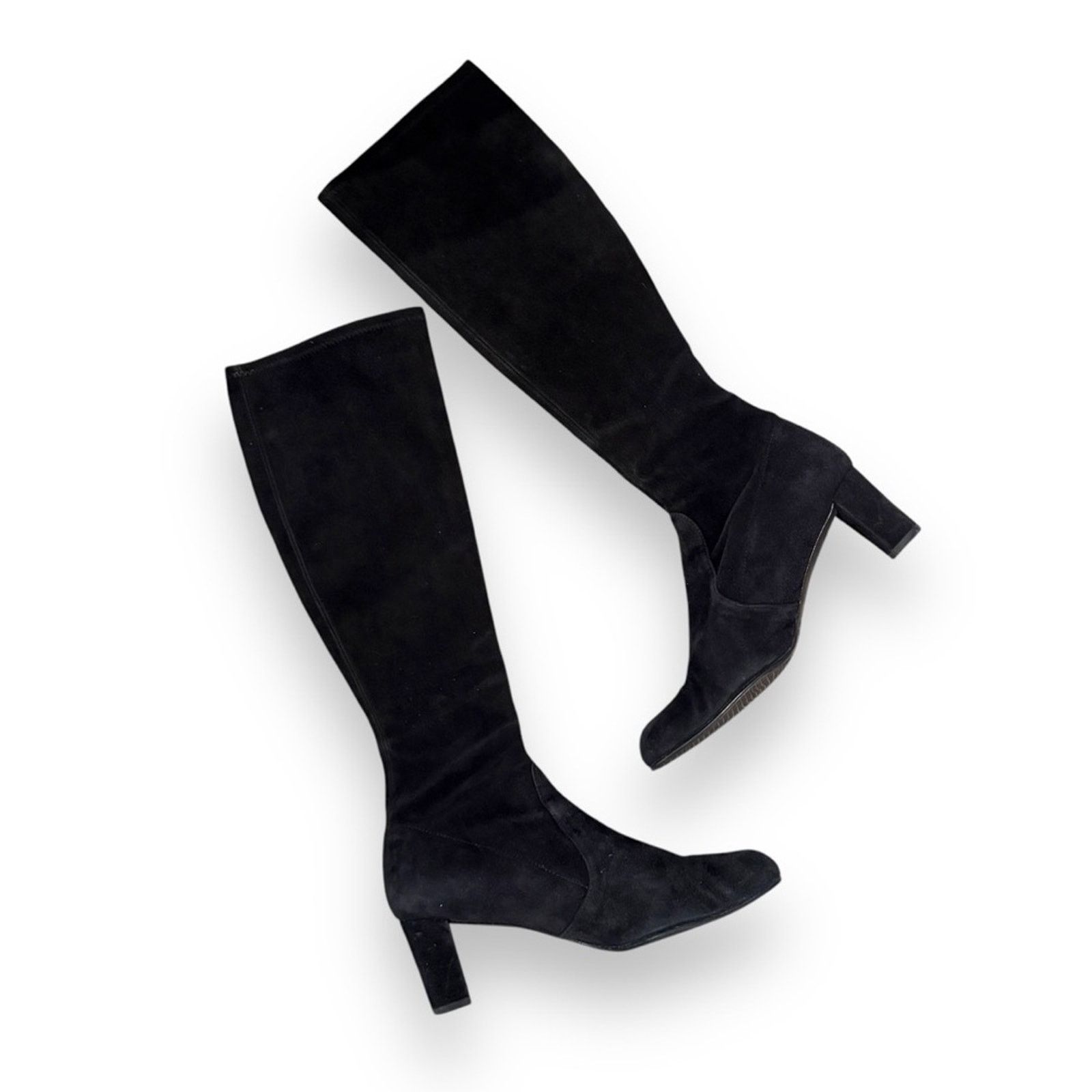 Stuart Weitzman Stuart Weitzman Chicboot Black Suede Knee High Boots Sz 8W Size US 8 / IT 38 - 1 Thumbnail