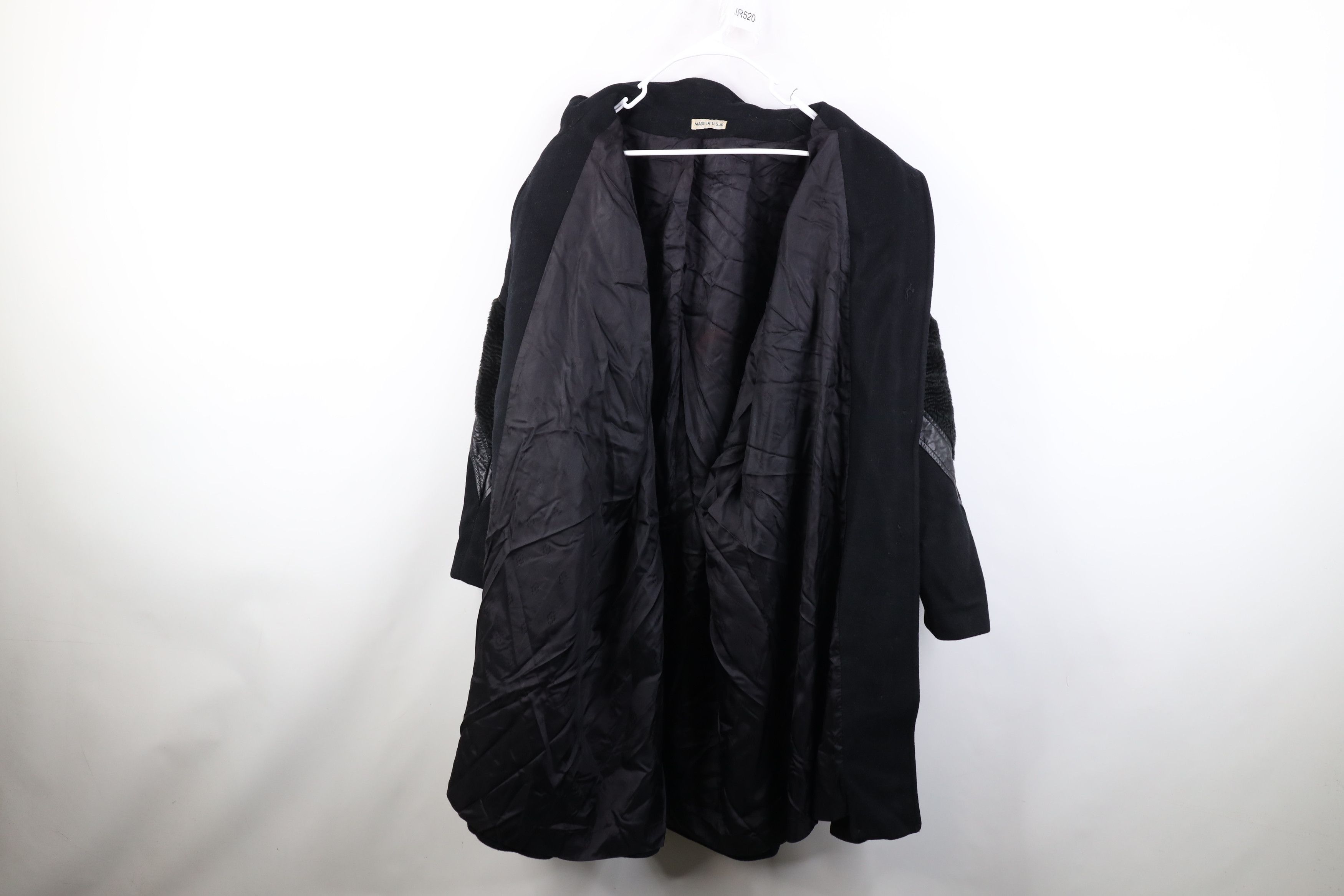 Vintage Vintage 90s Streetwear Wool Leather Trim Overcoat Jacket USA Size XXL / US 16-18 / IT 52-54 - 12 Thumbnail