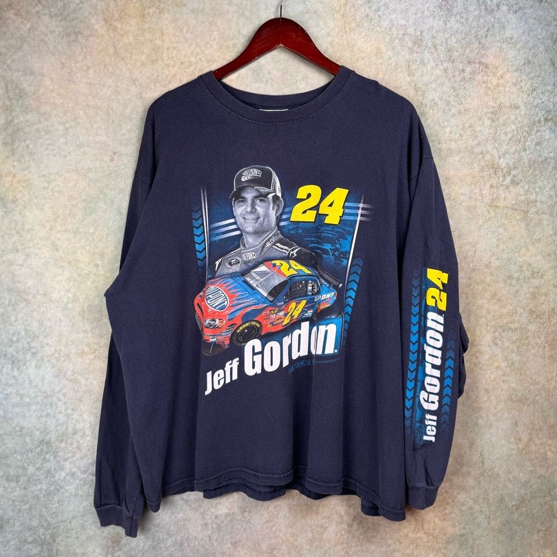 NASCAR × Vintage VTG 90s Nascar Jeff Gordon Shirt Sz XL Navy Blue Long Sleeve Size US XL / EU 56 / 4 - 1 Thumbnail