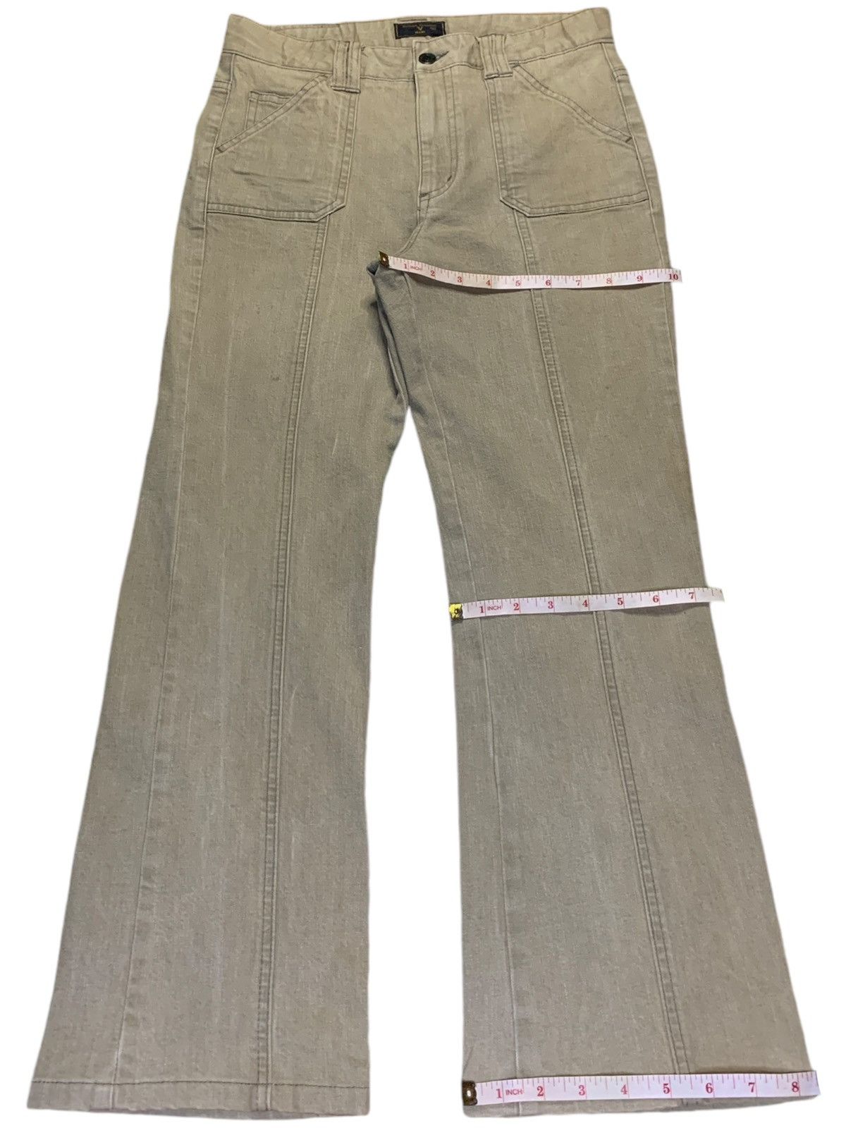 Valentino Vintage Rudolph Valentino Fatigue Baker Pants Flare Jeans Size US 29 - 14 Thumbnail