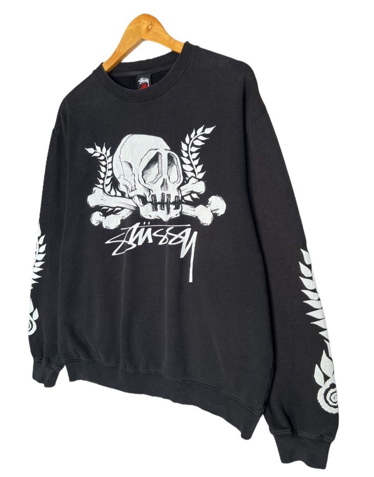 Stussy Vintage Stussy Skull Black Baggy Sweatshirt Large Size US L / EU 52-54 / 3 - 3 Thumbnail