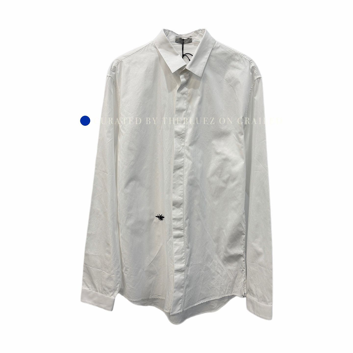 Dior White Bee Embroidered Button Up Shirt Size US S / EU 44-46 / 1 - 1 Thumbnail