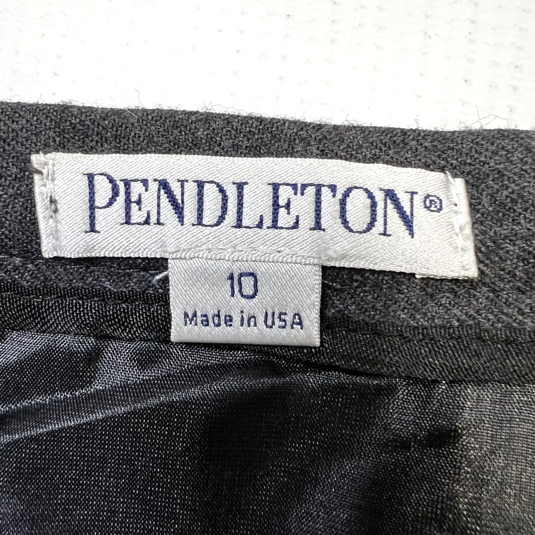 Pendleton VINTAGE Pendleton Skirt Long Womens 10 Gray 100% Virgin Wool Pleated Front Zip Lined USA Made Size 32" / US 10 / IT 46 - 6 Thumbnail