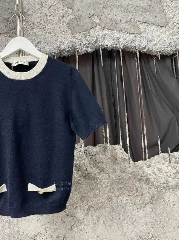 Miu Miu Miu Miu Summer Black Short Sleeve T-Shirt . Size XXS / US 00 / IT 34 - 4 Thumbnail