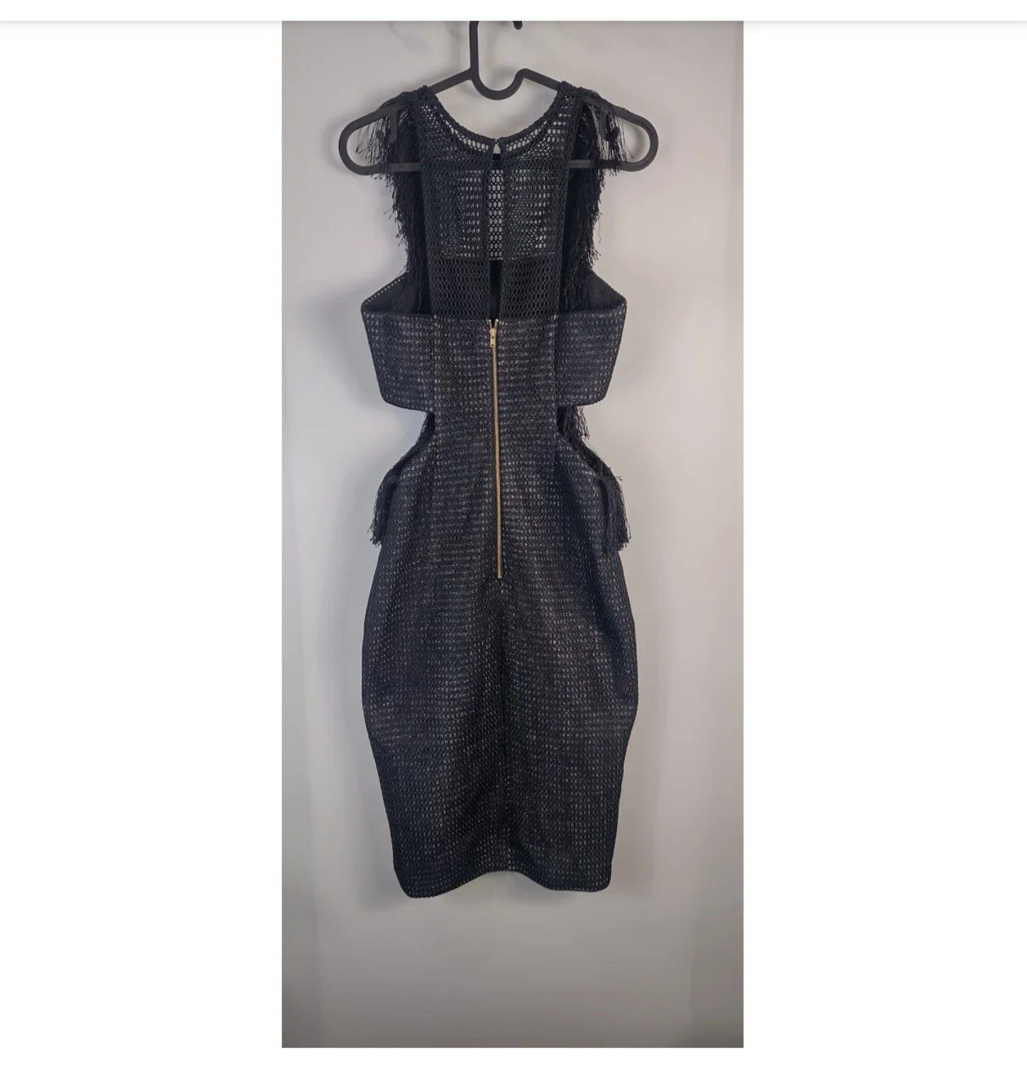 Self-Portrait Mesh dress with cuts and fringes, black Size M / US 6-8 / IT 42-44 - 7 Thumbnail