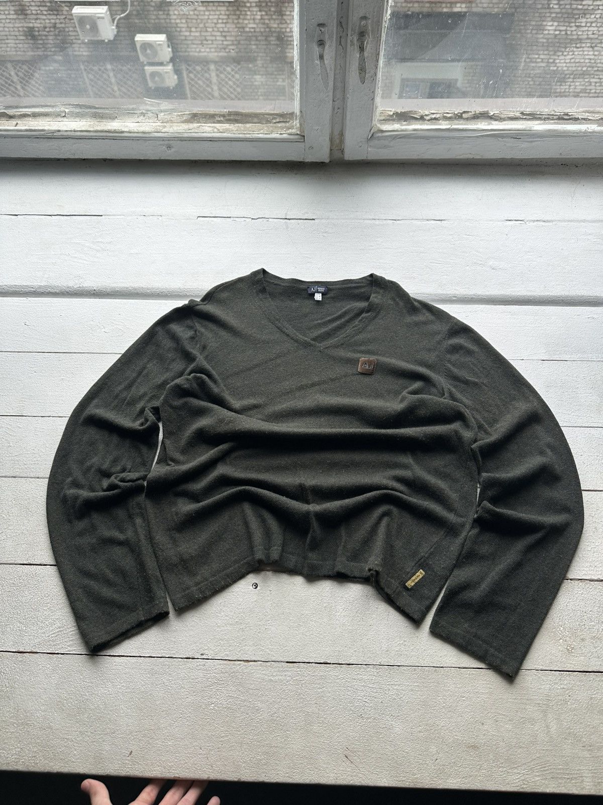 Armani 🚨ARMANI JEANS LONGSLEEVE SWEATER VNTG 90s Italy V NECK Size US XL / EU 56 / 4 - 1 Thumbnail