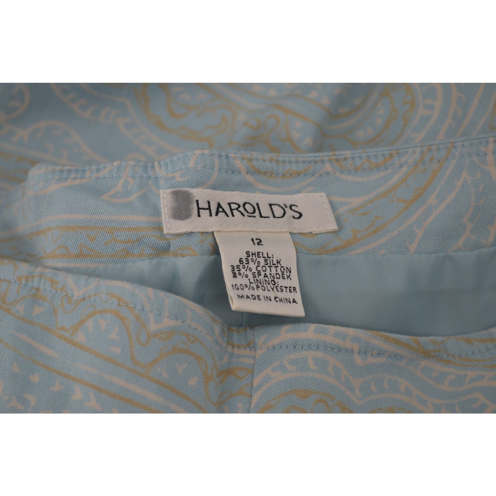 Other Harolds Womens Blue Pants Silk Cotton Spandex Career Size 12 Size 34" / US 12 / IT 48 - 3 Thumbnail