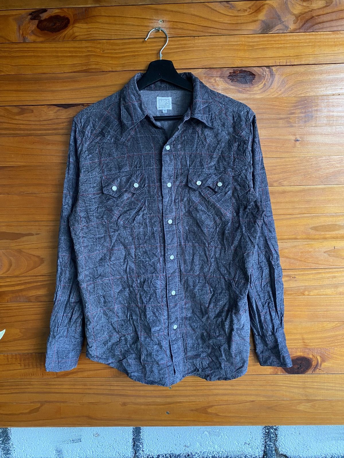 Japanese Brand Vintage MPS Japanese Cotton Check Shirt Plaid Button-Up Size US M / EU 48-50 / 2 - 3 Thumbnail