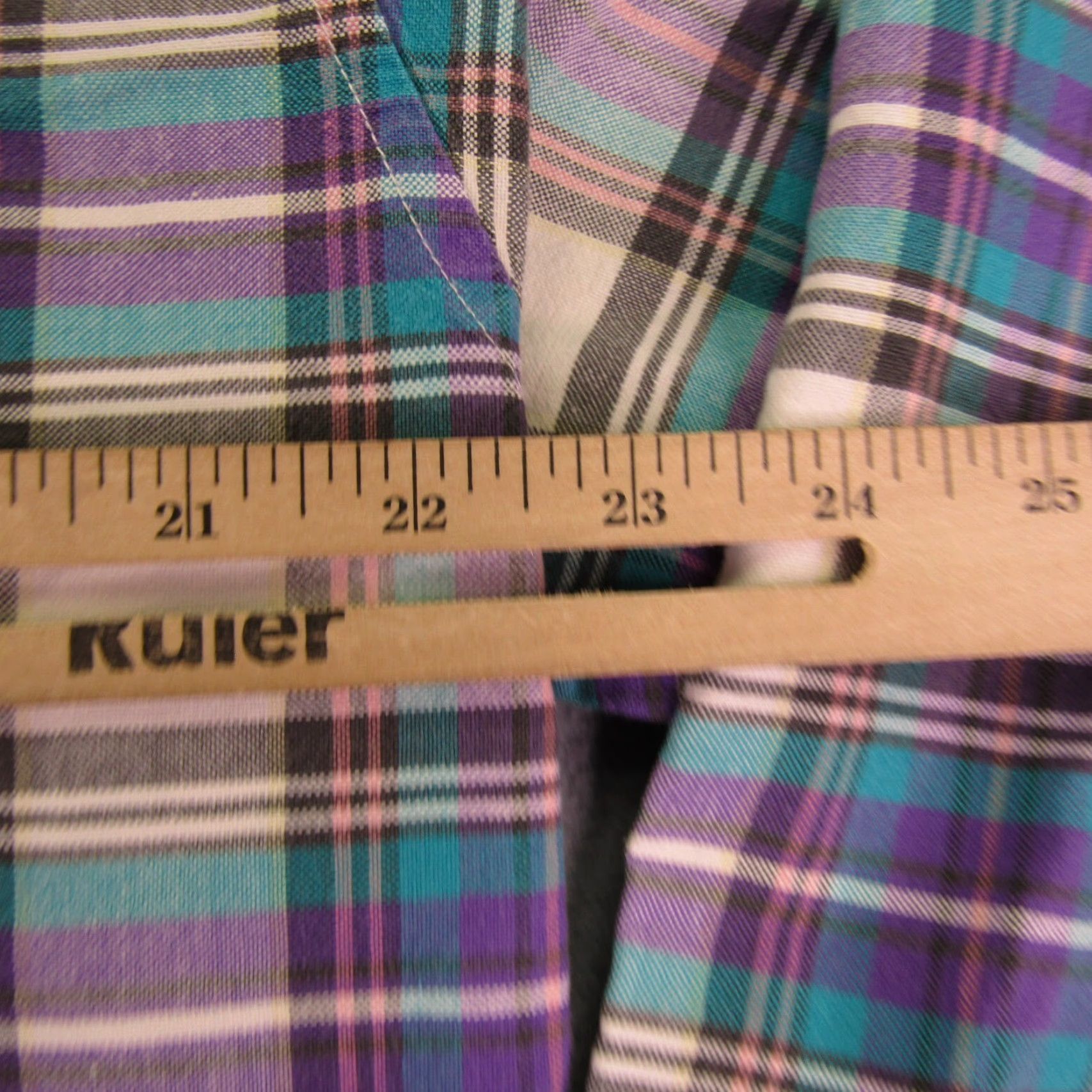 Wrangler VINTAGE Wrangler Shirt Mens Large Purple Turquoise Plaid Twenty X 20X Button Up Western Size US L / EU 52-54 / 3 - 6 Thumbnail