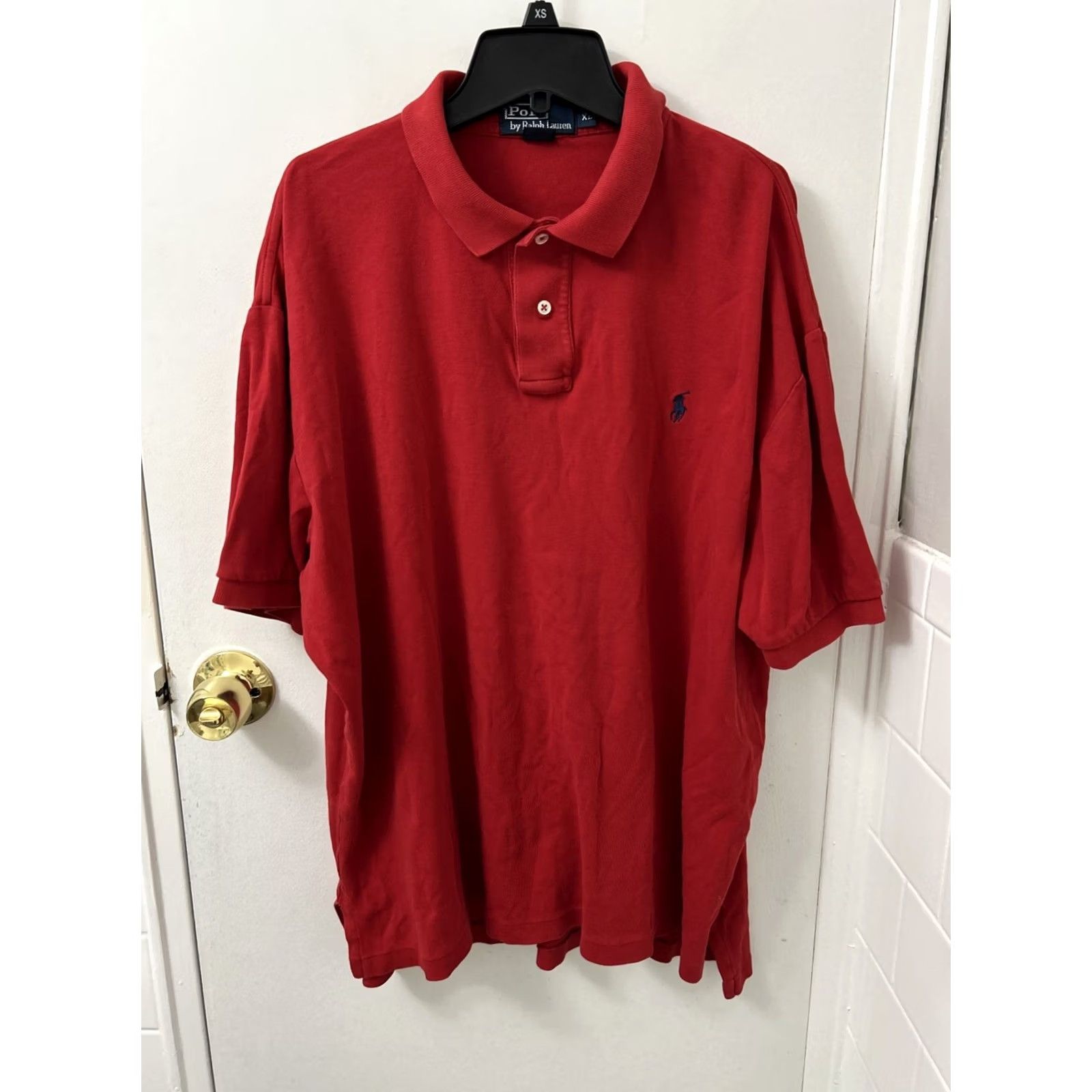 Polo Ralph Lauren VINTAGE Polo Ralph Lauren Shirt XL Mens Red Cotton Short Sleeve Blue Pony Decade 90s Golf Casual Size US XL / EU 56 / 4 - 2 Thumbnail