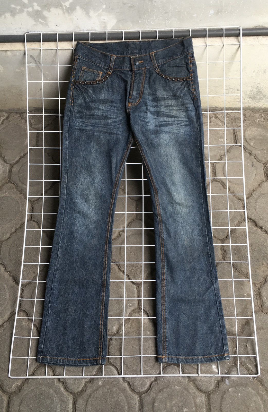 14th Addiction 291295 Labo Studs Flared Denim Pants Size US 32 / EU 48 - 1 Thumbnail