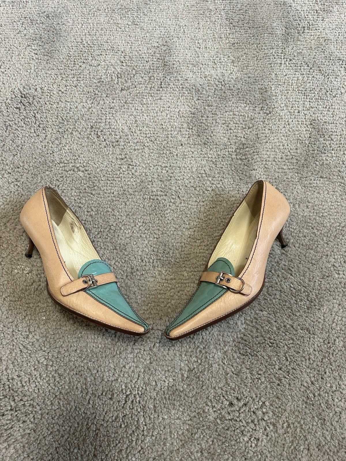 Prada Prada Camel Leather heels size 37.5 Size US 6.5 / IT 36.5 - 1 Thumbnail