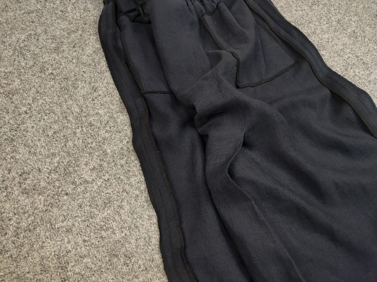 Japanese Brand Christa De Carouge Design Dark Linen Pocket Wide Skirt Size 36" / US 14 / IT 50 - 8 Thumbnail