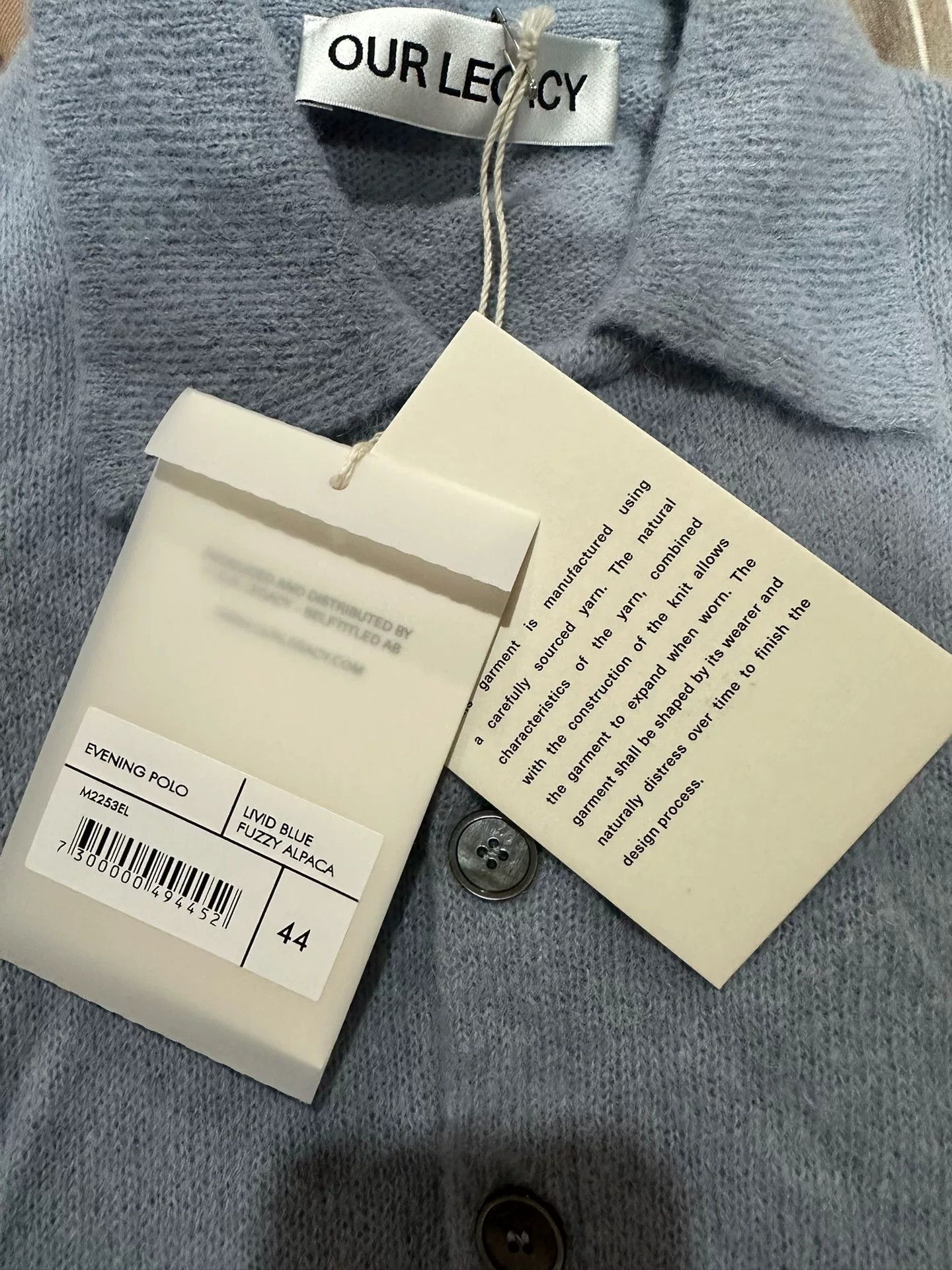 Our Legacy our legacy baby blue knit cardigan for men Size US M / EU 48-50 / 2 - 4 Thumbnail