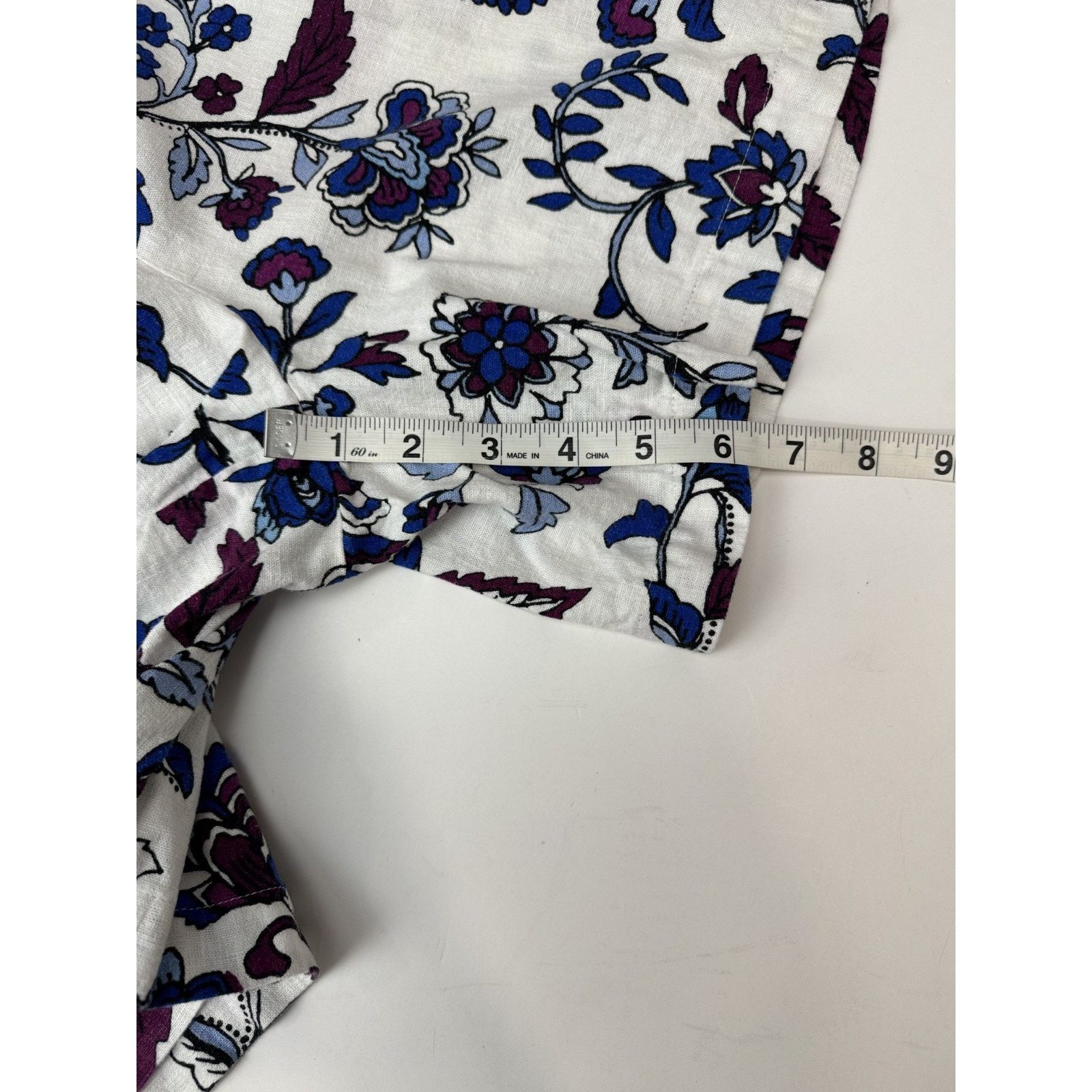 Other Liz Claiborne Linen Blend Shorts Purple Blue Floral 12 Size 34" / US 12 / IT 48 - 8 Thumbnail