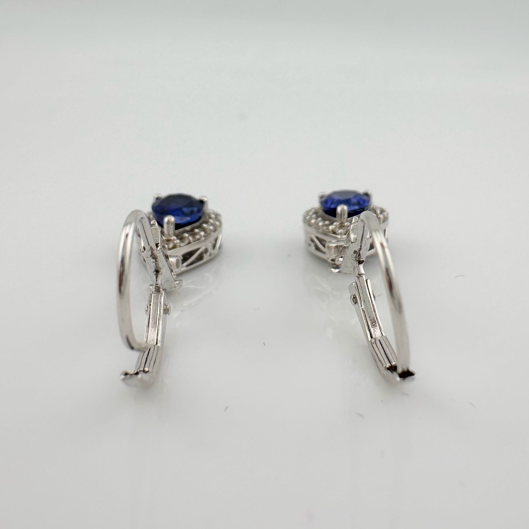 Other Blue and White Sapphire Tear Drop Earrings in Sterling Silve Size ONE SIZE - 8 Thumbnail