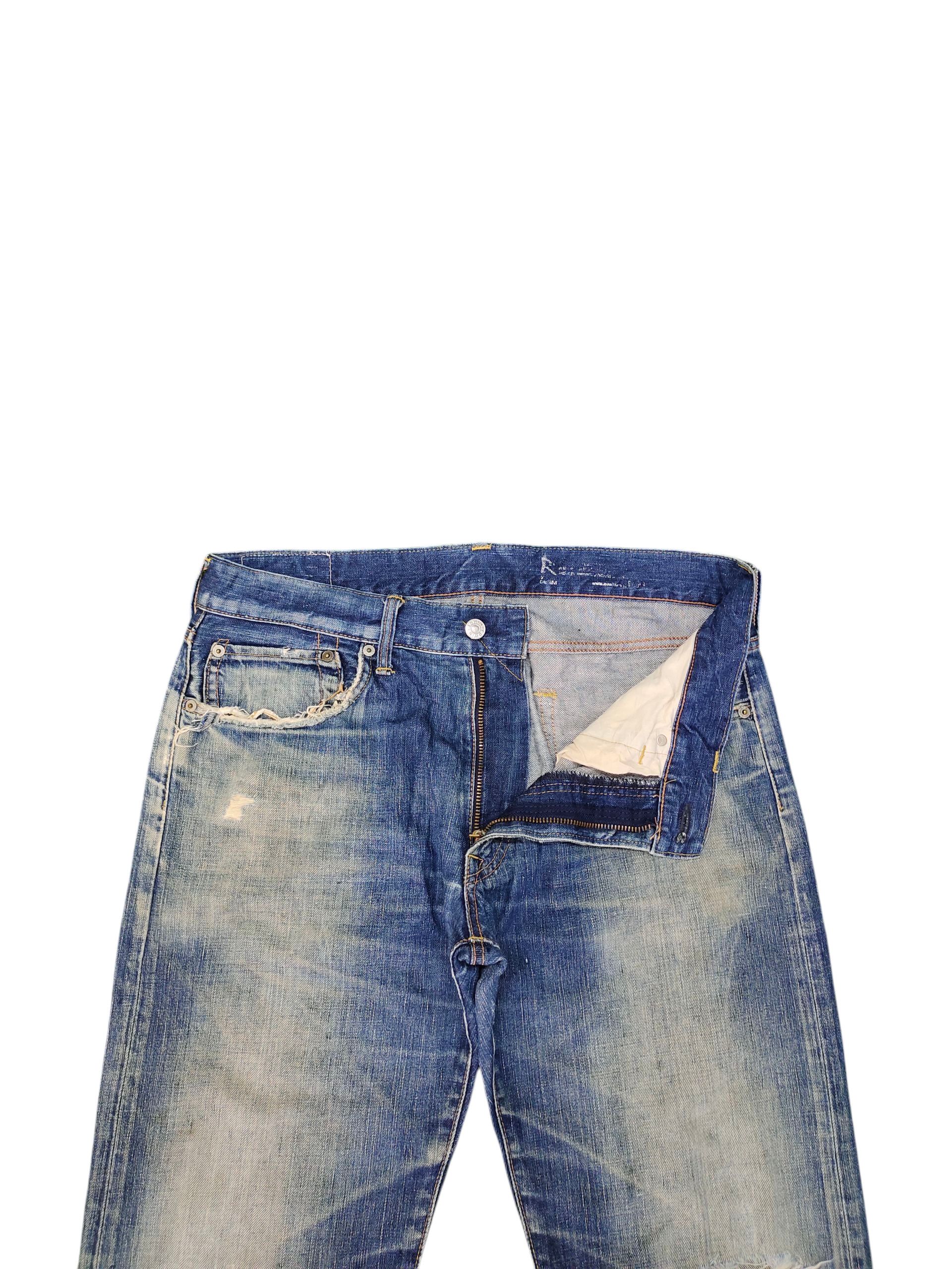 Kapital Vintage 90s Edwin 503R Regular Clawmark Distress Denim Jeans Size US 34 / EU 50 - 7 Thumbnail
