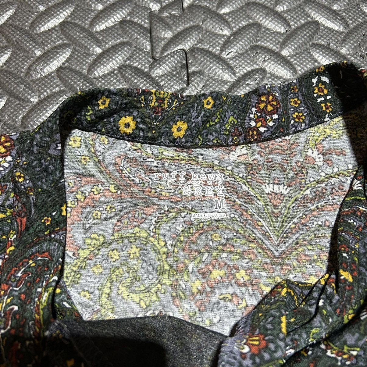 Other Ruff Hewn Grey Blouse Paisley Floral Flared Sleeve Medium Size M / US 6-8 / IT 42-44 - 3 Thumbnail