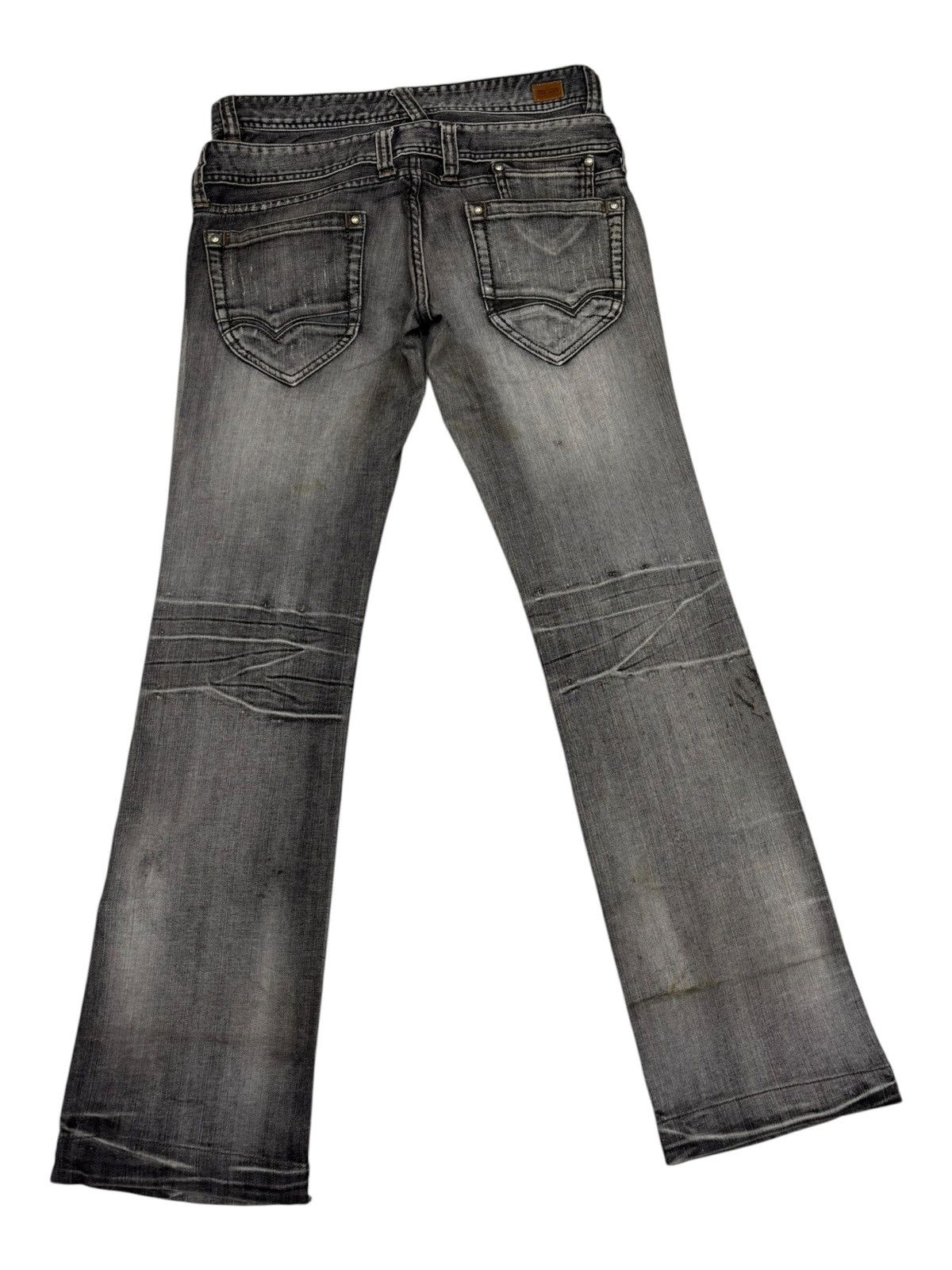 If Six Was Nine Nicole Club For Men Double Waist Slim Flare Jean Black Faded Size US 29 - 4 Thumbnail