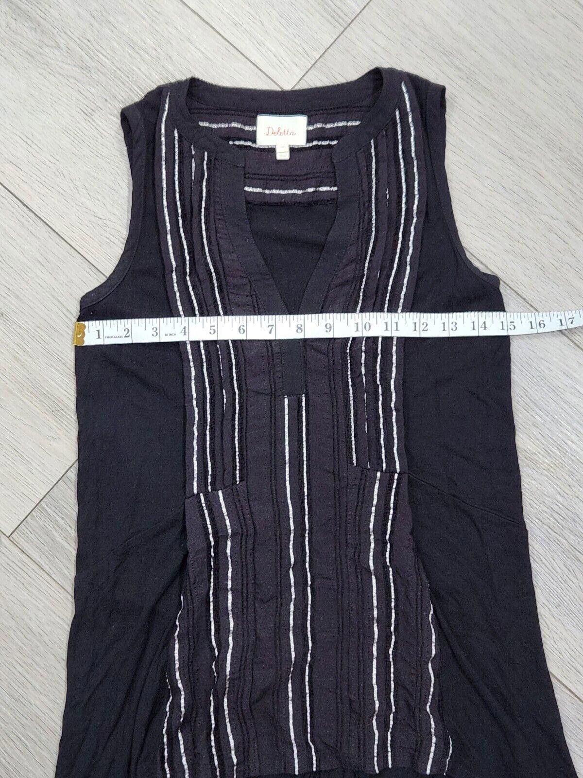 Designer Anthropologie Deletta Top Extra Small Black V Neck High Low Size XS / US 0-2 / IT 36-38 - 6 Thumbnail