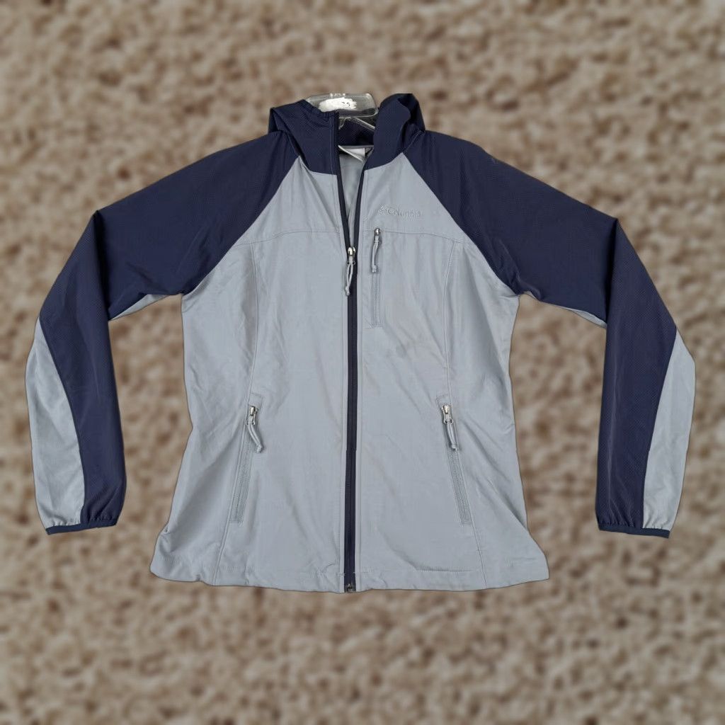 Vintage Columbia Jacket Women Small Blue Full Zip Hooded Softshell Windbreaker Polyester Size S / US 4 / IT 40 - 1 Thumbnail