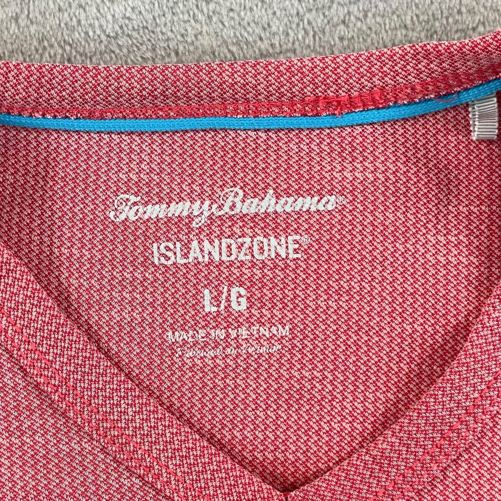 Tommy Bahama Tommy Bahama Tropicool Paradise V-Neck T-Shirt Men L Pink IslandZone SS Size US L / EU 52-54 / 3 - 2 Thumbnail