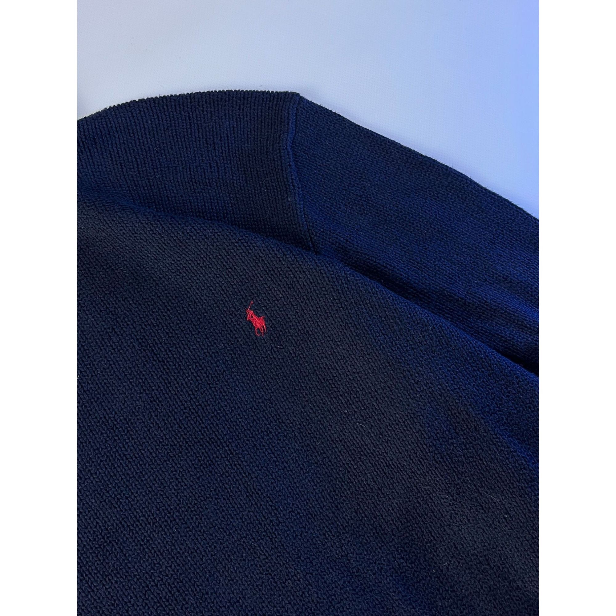 Polo Ralph Lauren × Ralph Lauren × Vintage Polo Ralph Lauren Vintage Navy Turtleneck Sweater Size US XL / EU 56 / 4 - 2 Thumbnail