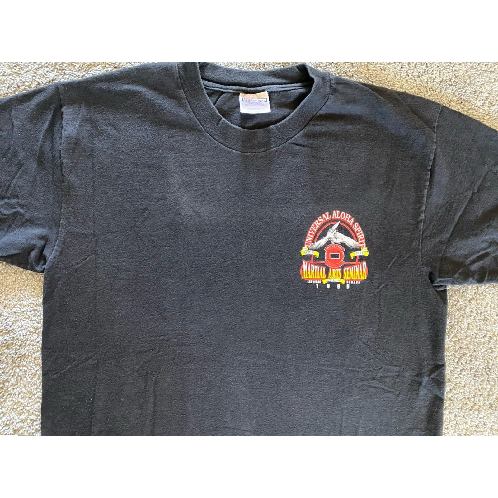 Hanes VTG Hanes Beefy-T T-Shirt Adult L Black Kempo Karate Aloha Spirit 90s Grunge Classic Hawaiian Mens Size US L / EU 52-54 / 3 - 7 Thumbnail