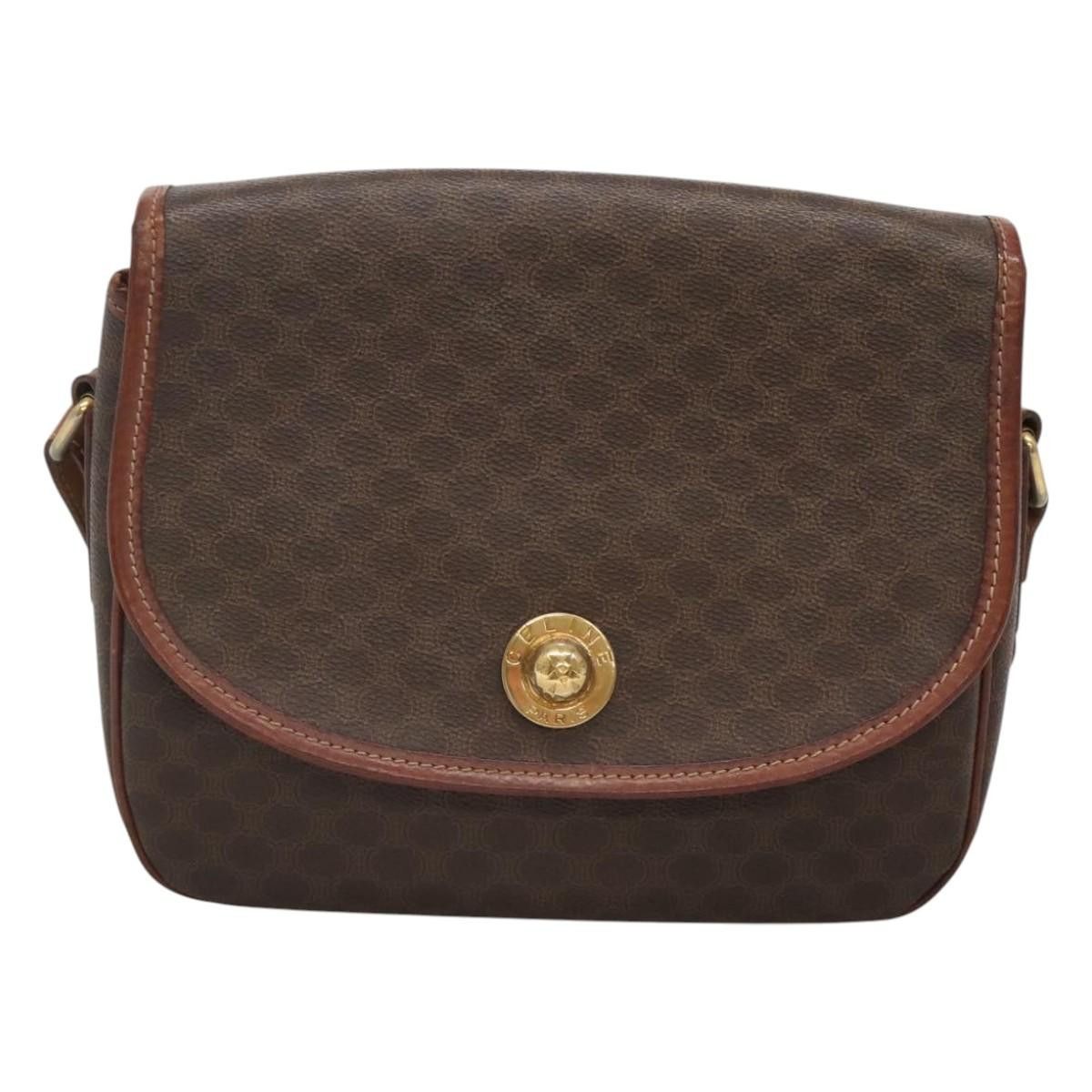 Celine CELINE Macadam Canvas Shoulder Bag Pvc Leather Brown Gold Size ONE SIZE - 2 Thumbnail