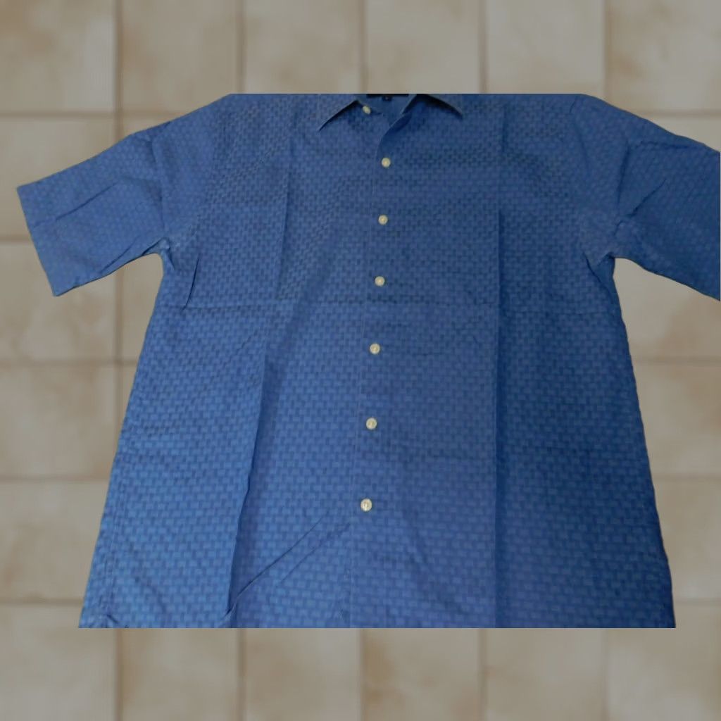 Austin Reed Austin Reed Mens Shirt Medium Blue Button-Down Knit Cotton Long Sleeve Slimming Pockets Regular Logo Button-Up Collared Size US M / EU 48-50 / 2 - 1 Thumbnail