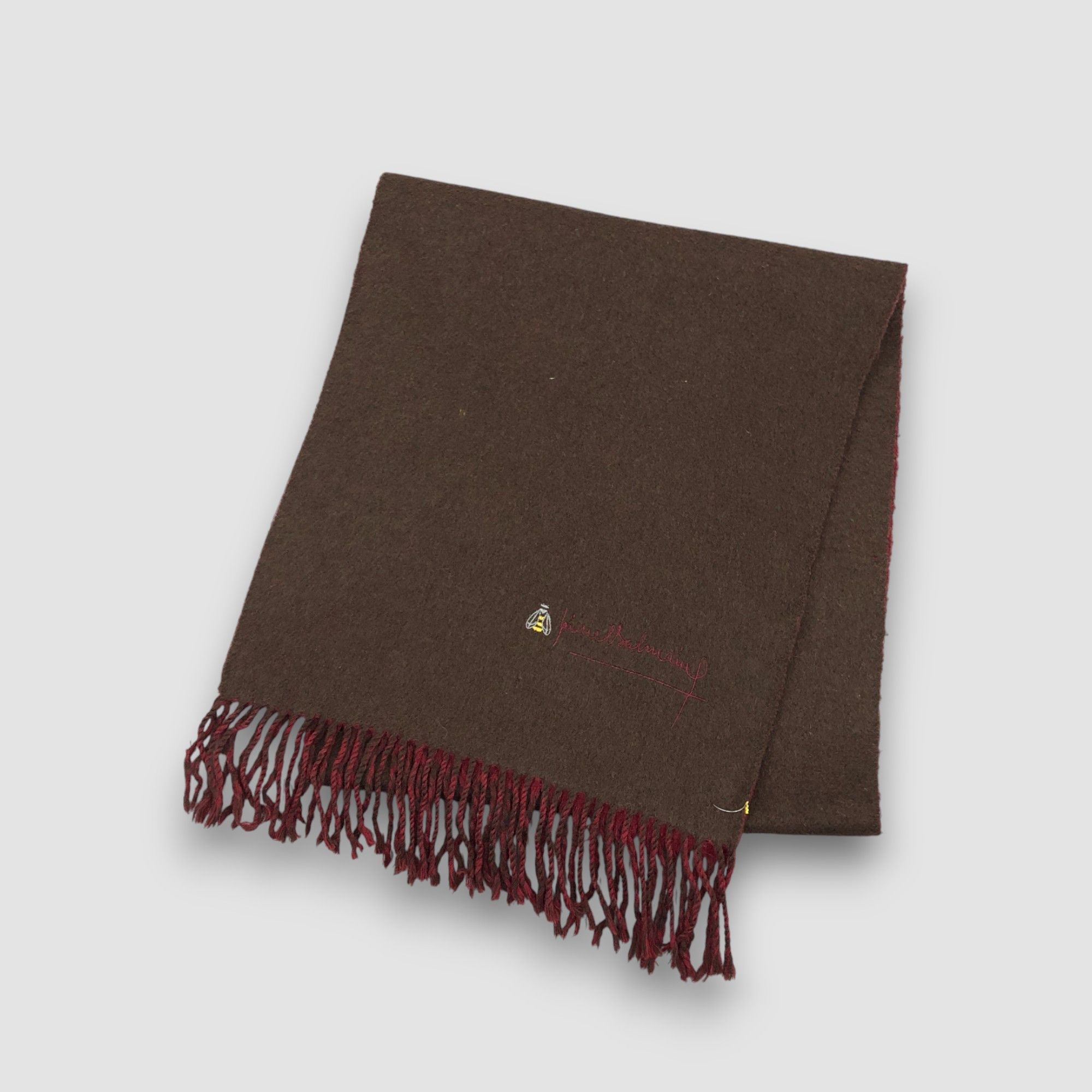 Japanese Brand Vintage Pierre Balmain Scarf Muffler Wool Cashmere Scarves Size ONE SIZE - 4 Thumbnail