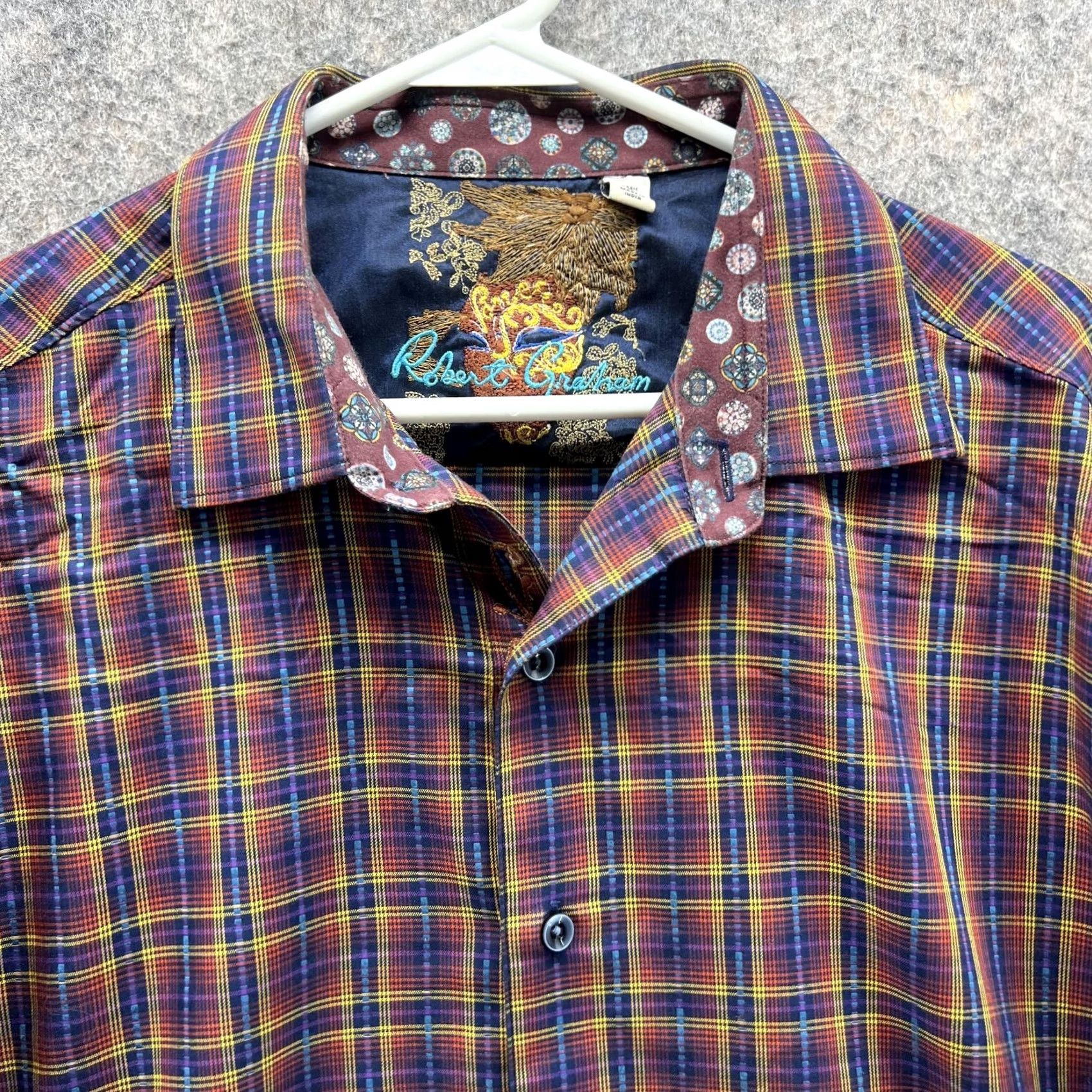 Robert Graham Robert Graham Shirt Men Large Adult Burgundy Plaid Button-Down Classic Size US L / EU 52-54 / 3 - 2 Thumbnail