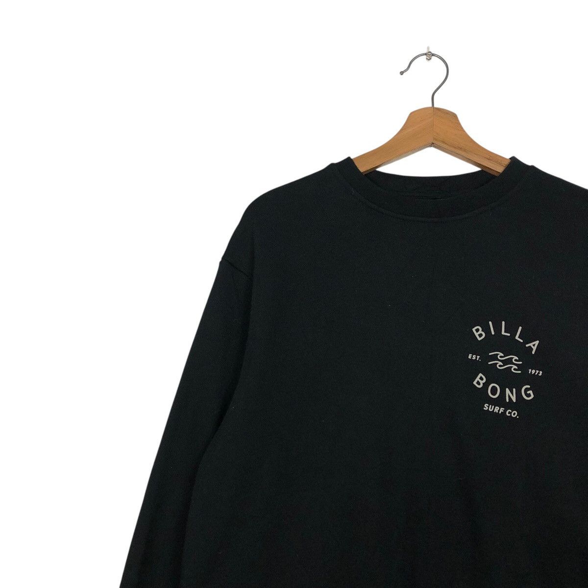 Japanese Brand × Vintage 📌Rich Black Vintage Sweatshirt Billabong Big Logo Size US S / EU 44-46 / 1 - 8 Thumbnail