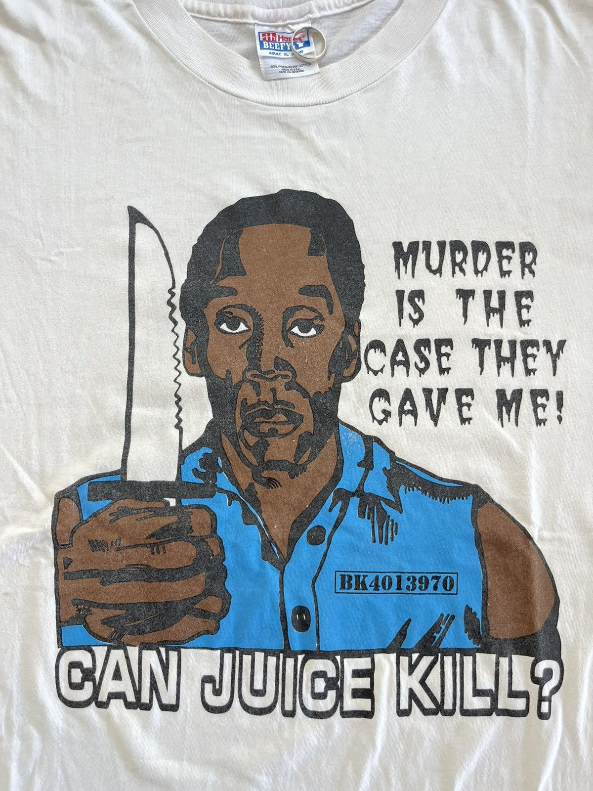 Vintage Vintage O.J. SIMPSON can juice kill ? 90’s T-shirt Size US XL / EU 56 / 4 - 6 Thumbnail