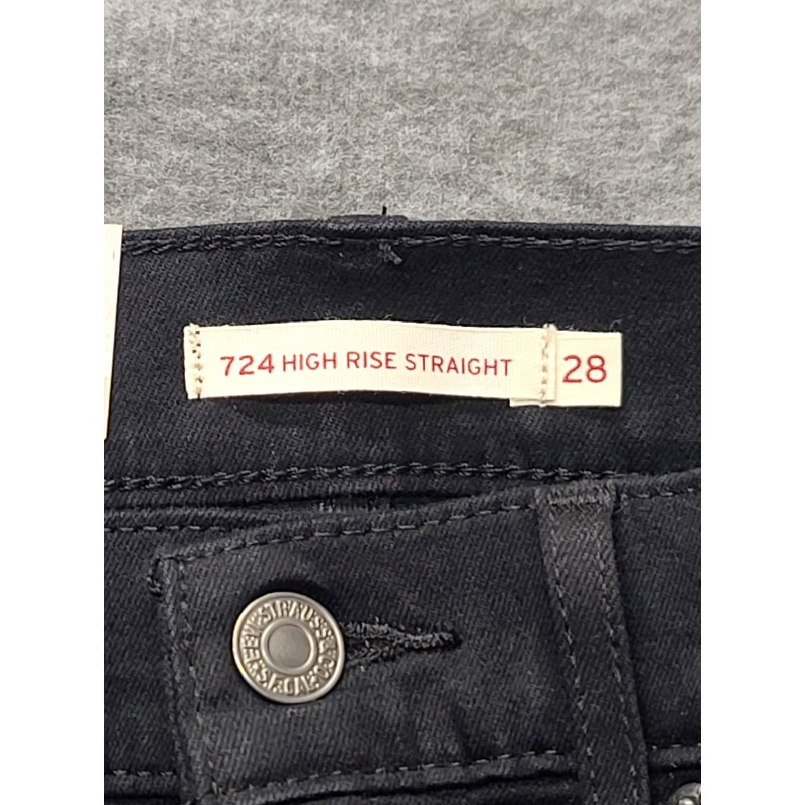 Levi's Levi's 724 Jeans Womens 6 Short 28x30 Slim Straight High Rise Black Jeans Slim 90s City Womens Size 28" / US 6 / IT 42 - 3 Thumbnail