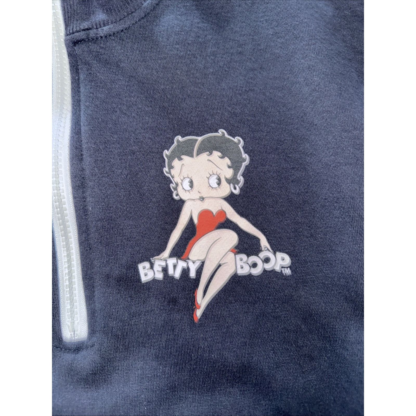 Vintage Betty Boop Quarter Zip Sweater Blue Large 20x24 Size US L / EU 52-54 / 3 - 2 Thumbnail