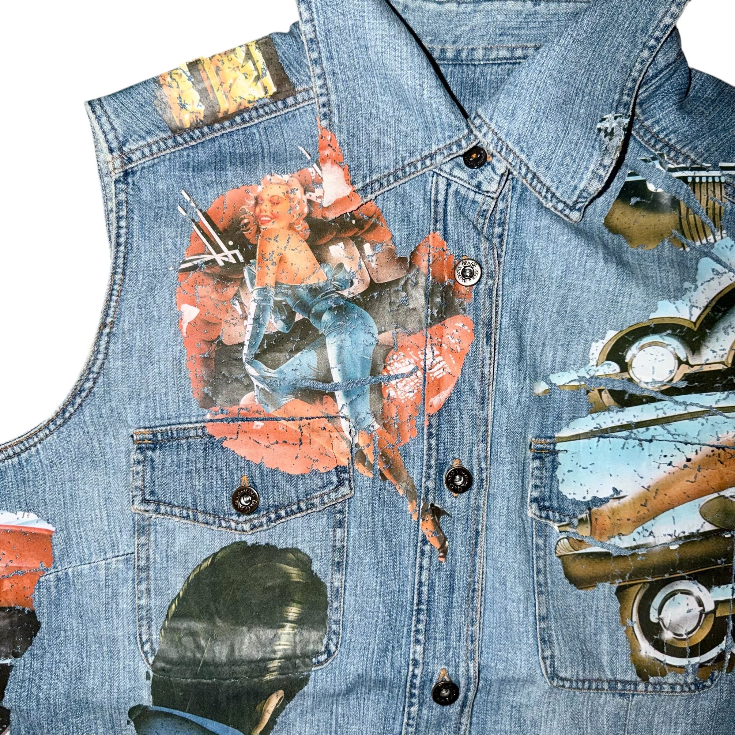 Dolce & Gabbana DOLCE&GABBANA AW2004 DENIM VEST Size US XL / EU 56 / 4 - 6 Thumbnail