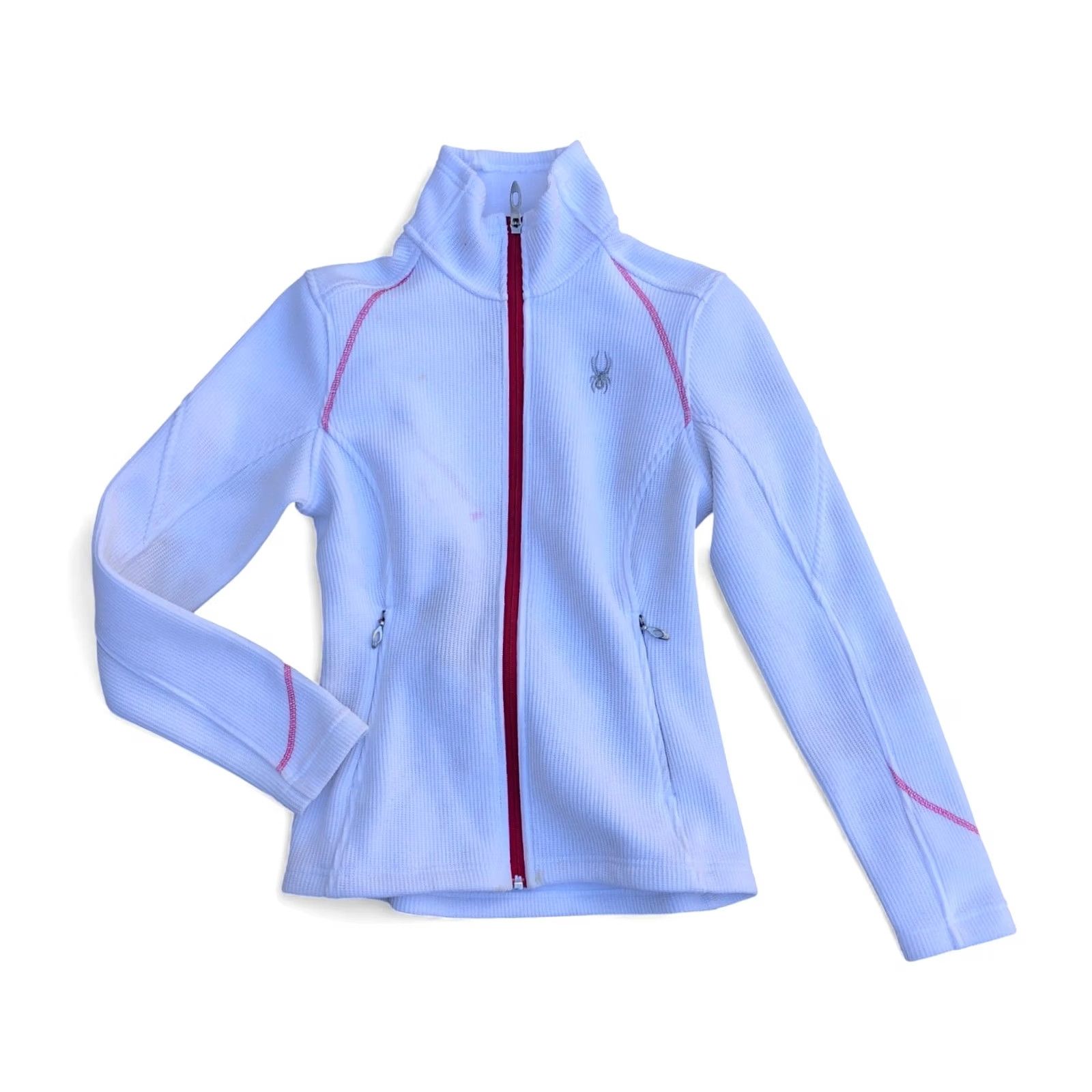 Spyder Spyder Core Sweater Jacket Women's Small White Waffle Thermal Full Zip Size S / US 4 / IT 40 - 2 Thumbnail