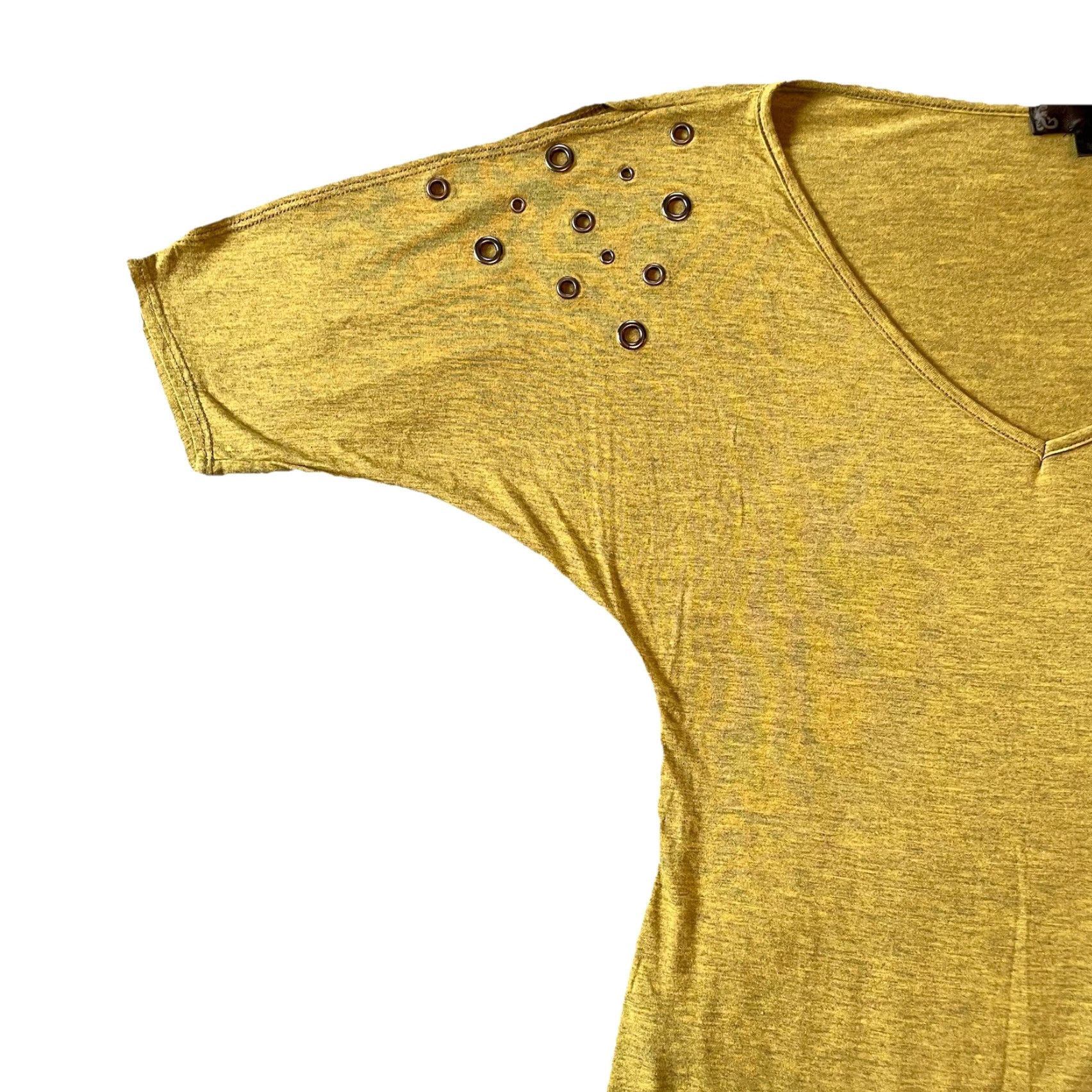 Vintage Mandee Top Blouse Women M Green Short Sleeve Grommet Detail Vintage Boho DJ Rock 90s Style Mens Womens Girls Size M / US 6-8 / IT 42-44 - 4 Thumbnail