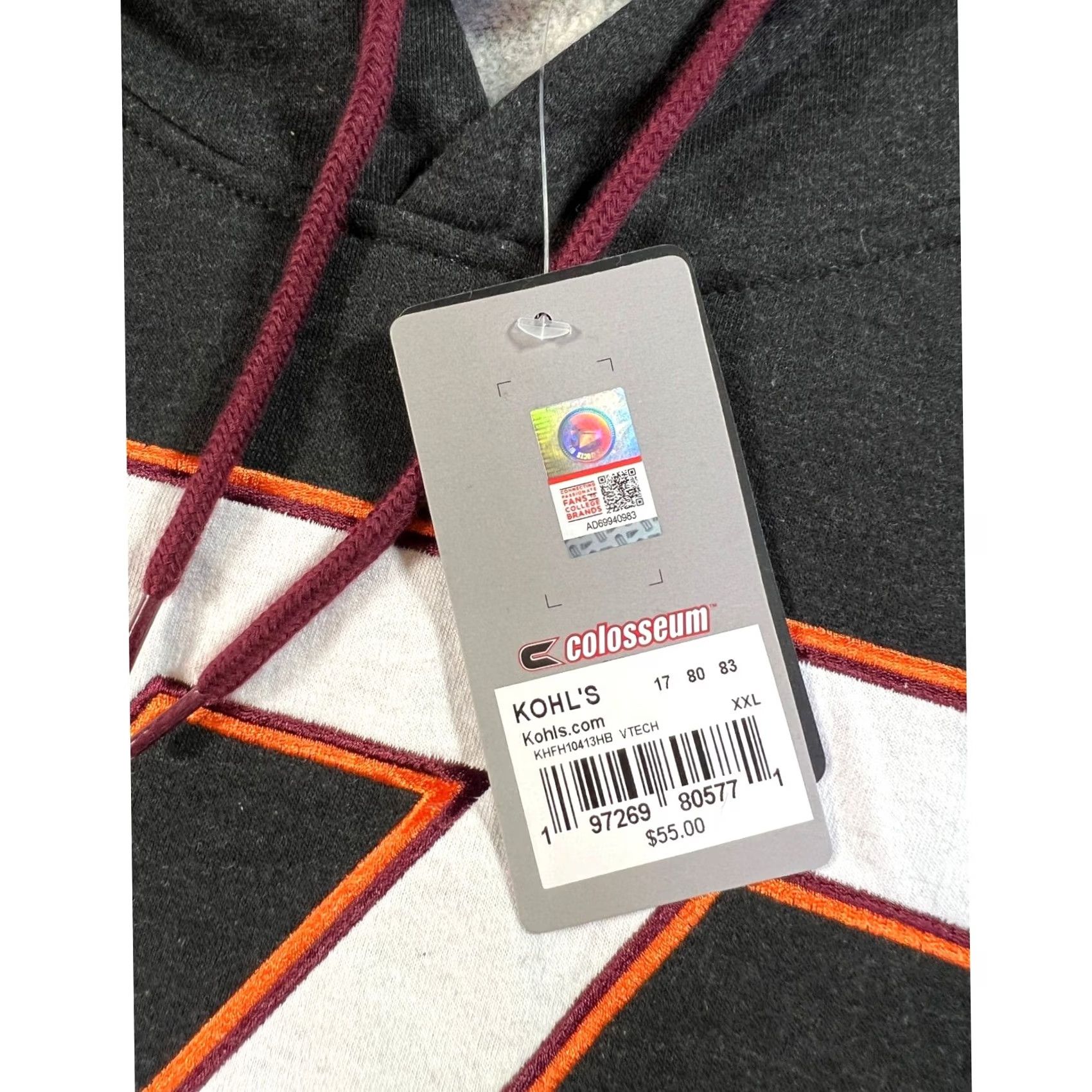 Vintage VINTAGE Colosseum Hoodie Mens 2XL Charcoal Hokies VT Cyclones Pullover NWT Size US XXL / EU 58 / 5 - 5 Thumbnail