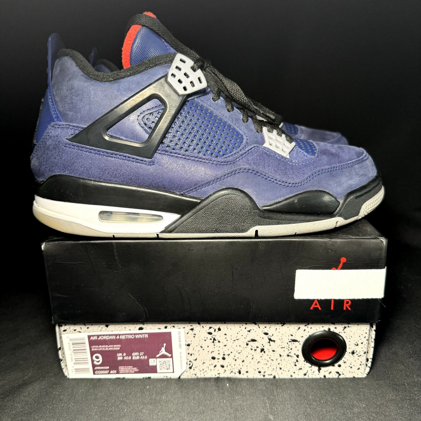 Jordan Brand × Nike Size 9 - Nike Air Jordan 4 Retro Winter Loyal Blue Shoes Size US 9 / EU 42 - 1 Thumbnail