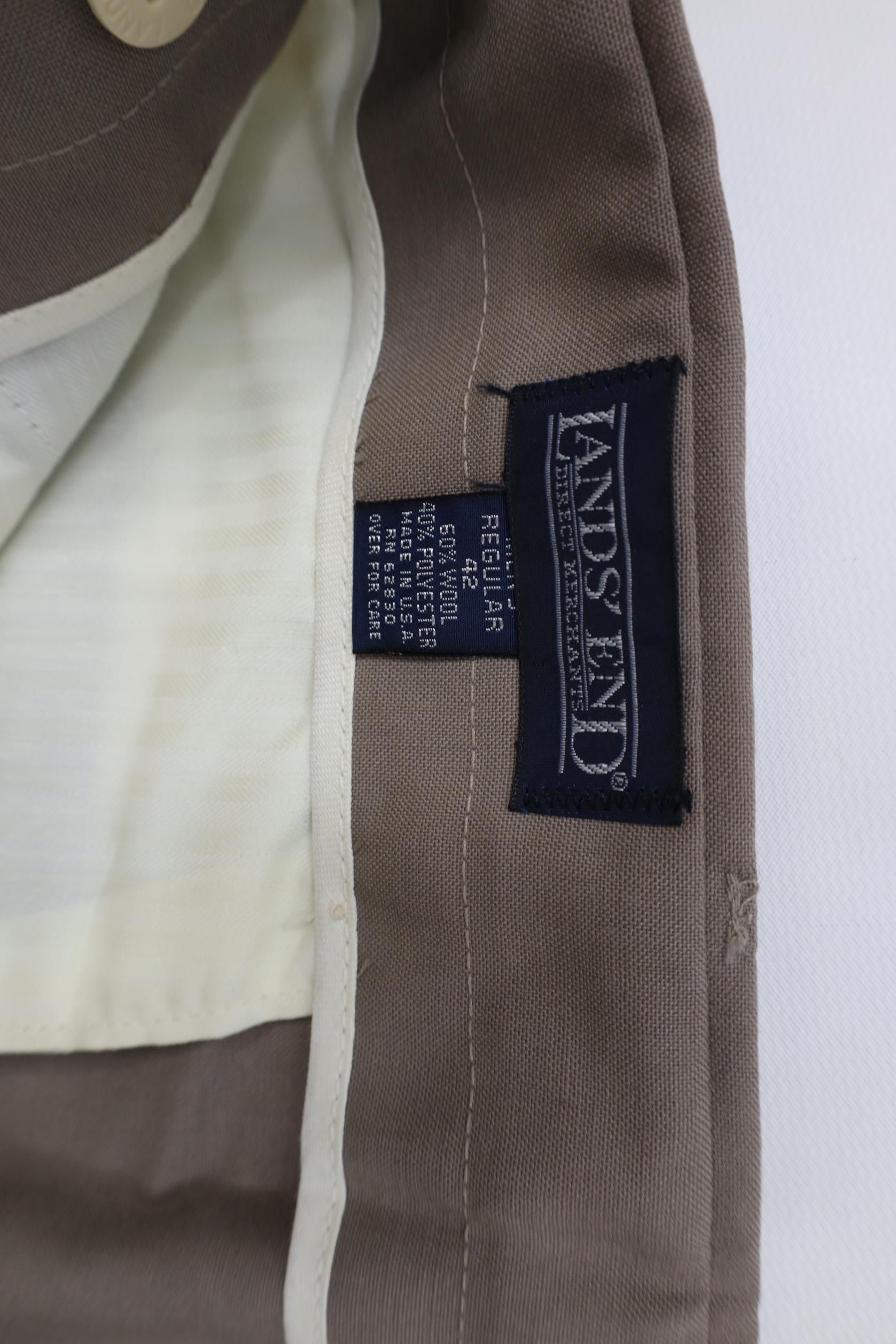 Lands' End Vintage 90s Lands End Knit Wide Leg Chino Pants Beige USA Size US 42 / EU 58 - 7 Thumbnail