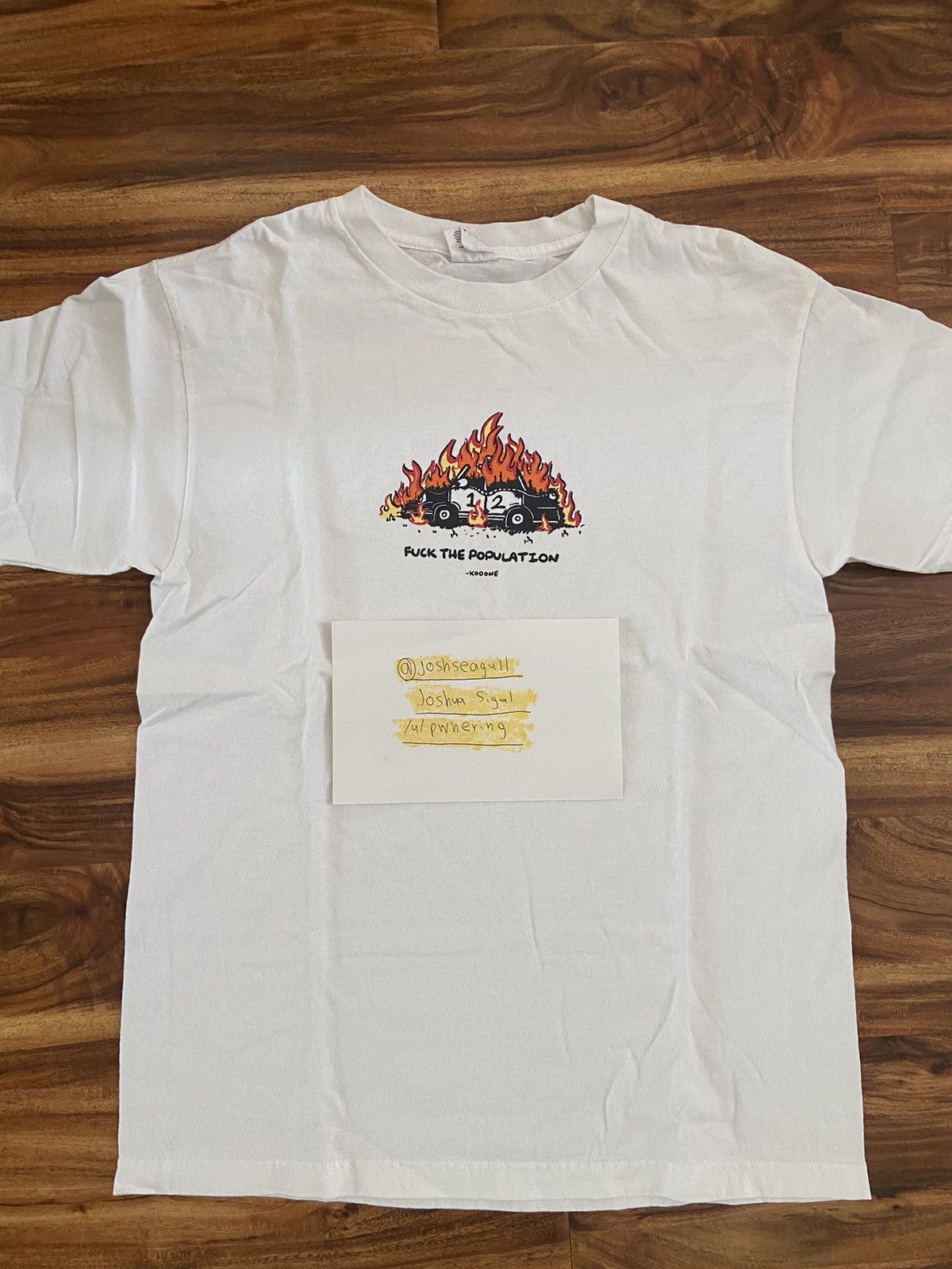 Fuck The Population × Kodone FTP x Kodone Burning Cop Car Tee size 