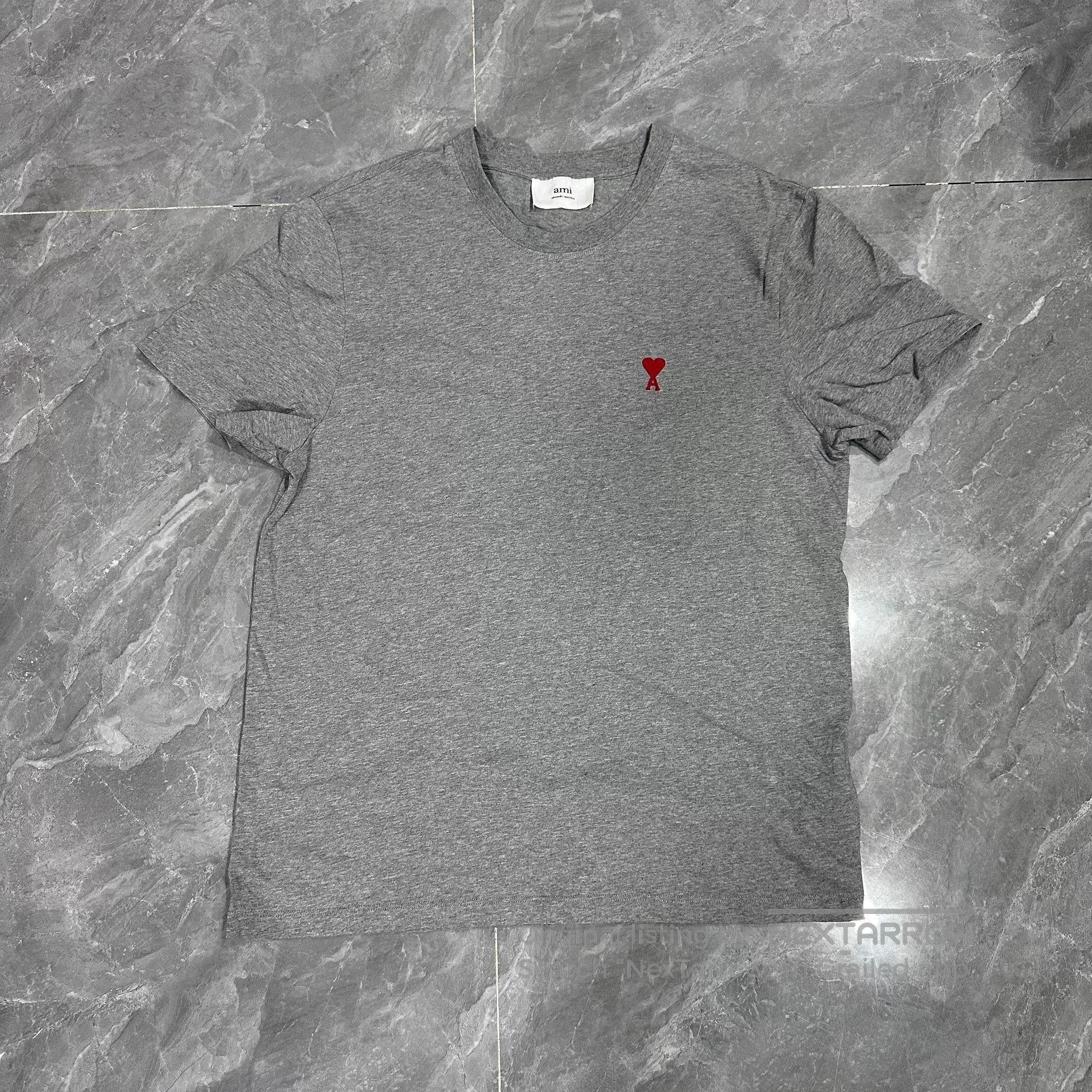 AMI AMI Paris Gray Heart Embroidery Tee. Size US L / EU 52-54 / 3 - 1 Thumbnail