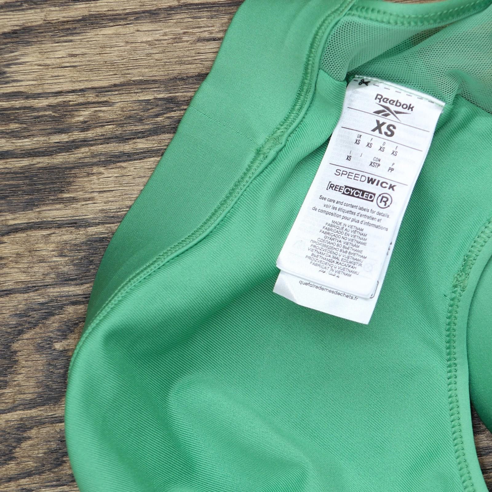 Reebok Reebok Halted Unlined Open Mesh Back Sports Bra Green Xs Size ONE SIZE - 4 Thumbnail