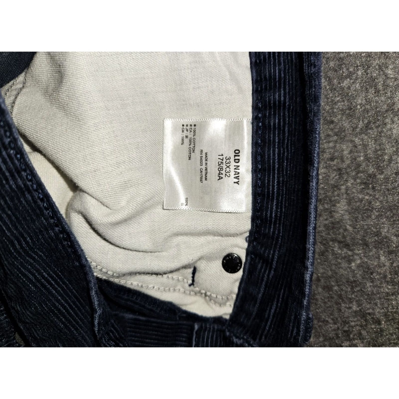 Old Navy Old Navy Corduroy Straight Leg Pants Men 33x32 Blue Low Rise Casual Slim Pockets Students? Size US 33 - 6 Thumbnail