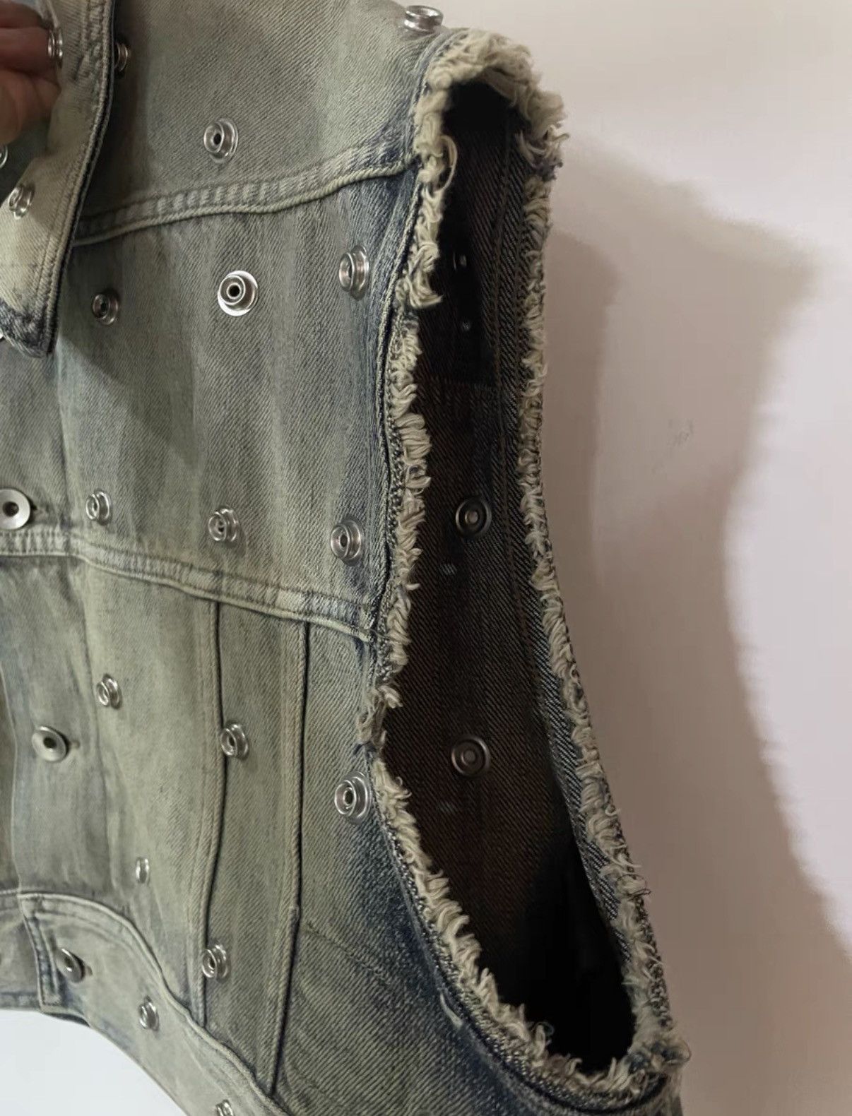 Rick Owens Rick Owens DRKSHDW Lido Studded Washed Ultra Cropped Vest Size US XS / EU 42 / 0 - 3 Thumbnail